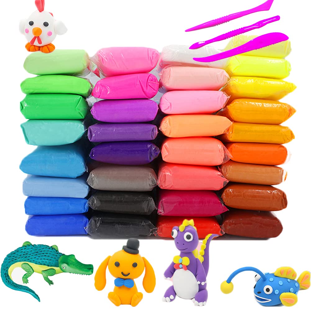 36 Colors Air Dry Clay Ultra Light Modeling Clay DIY Magic Clay with Tools  for Arts and Crafts Gifts Kids 36colors