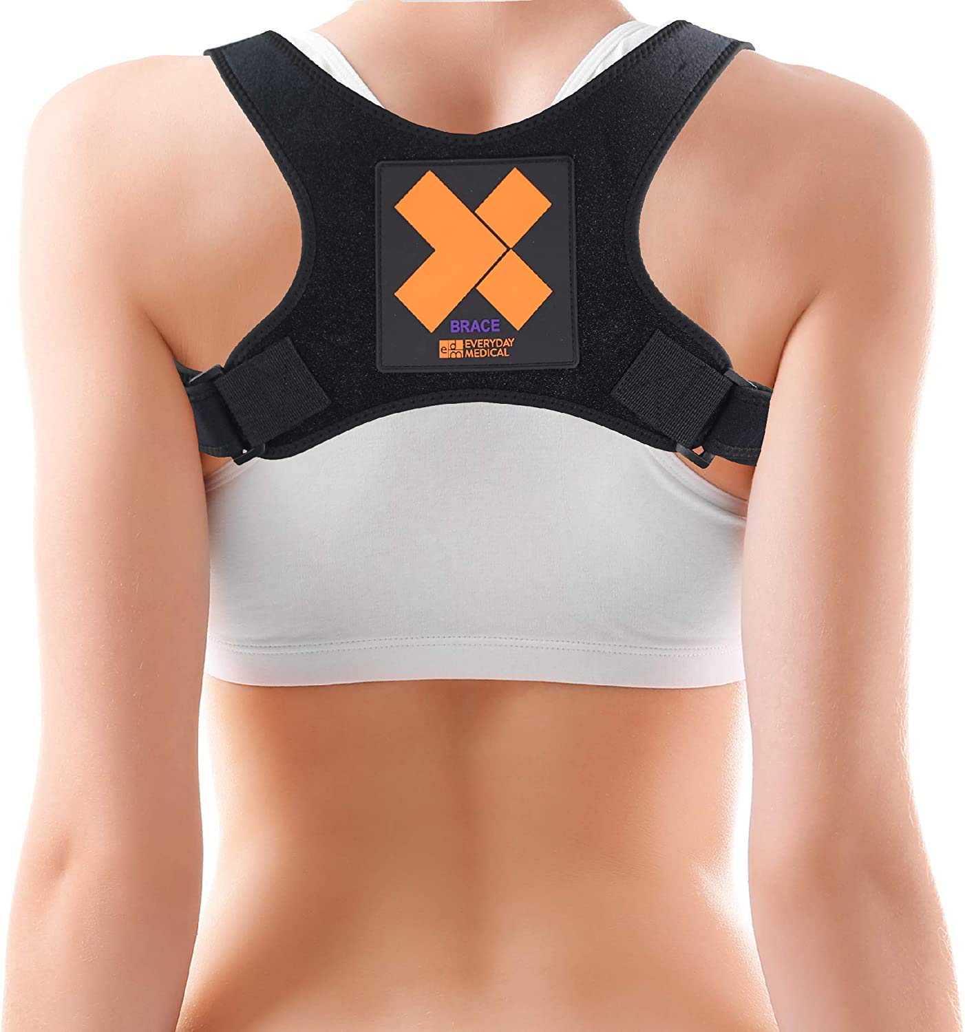 X Brace I Posture Corrector Back Brace for Men and Women by Everyday Medical  I Discreet