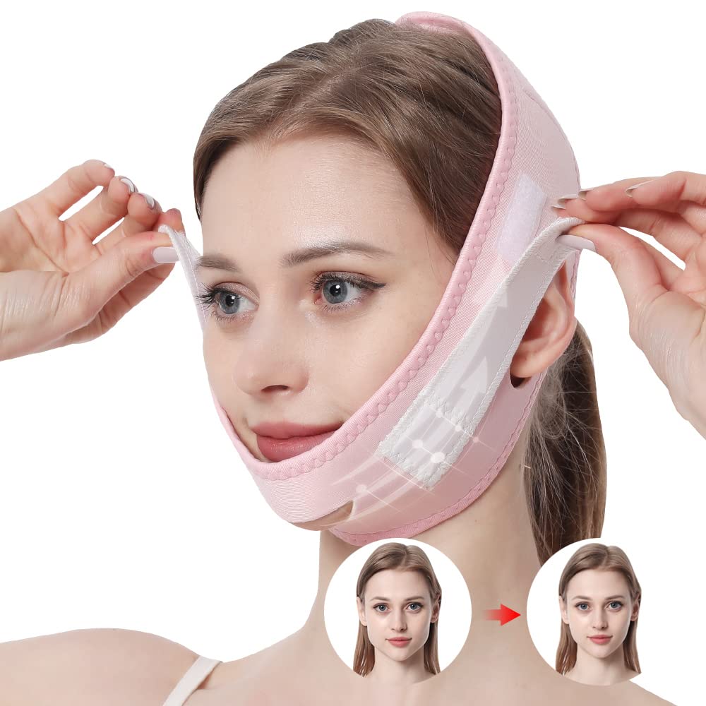 DB11 Face Slimming Belt Double Lift V-face Belt with Lifting Face Beauty  Bandage Lift Chin to Remove Nasolabial Lines Sleep V-face Strap