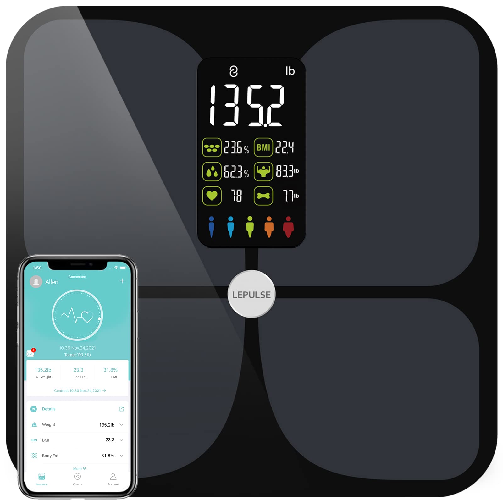 GLIVE (LABEL) Digital Body Scale Electronic Personal Weighing Scales F