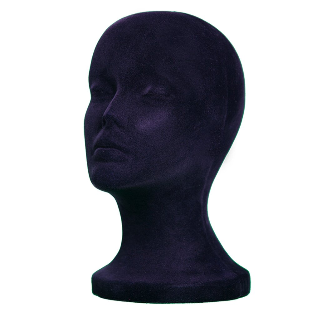 BLACK STYROFOAM FOAM MANNEQUIN head MANIKIN wig display hat glasses 1