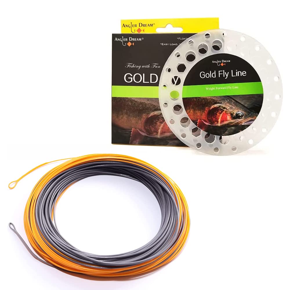 ANGLER DREAM Gold Fly Line 90FT Weight Forward Floating 2 3 4 5 6