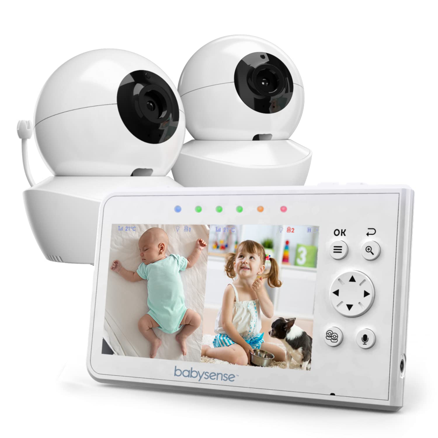 Babysense New Video Baby Monitor with Camera and Audio, Long Range, Room  Temperature, Infrared Night Vision, Two Way Talk Back, Lullabies and High