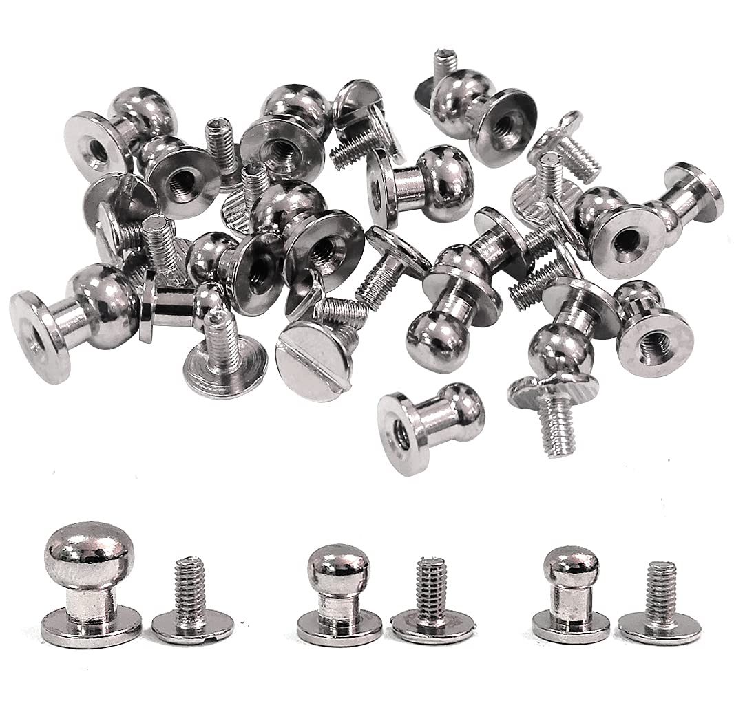 ACTENLY Chicago Screws Round Head Button Stud Slotted Screws Nail Rivet  Leather Rivets Craft Belt for