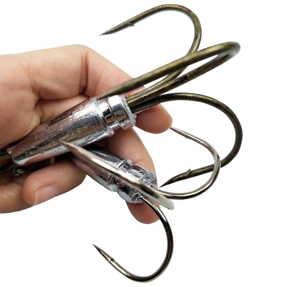 Snagging Hooks Snagging Weighted Treble Hooks 8Pcs/Box Fishing