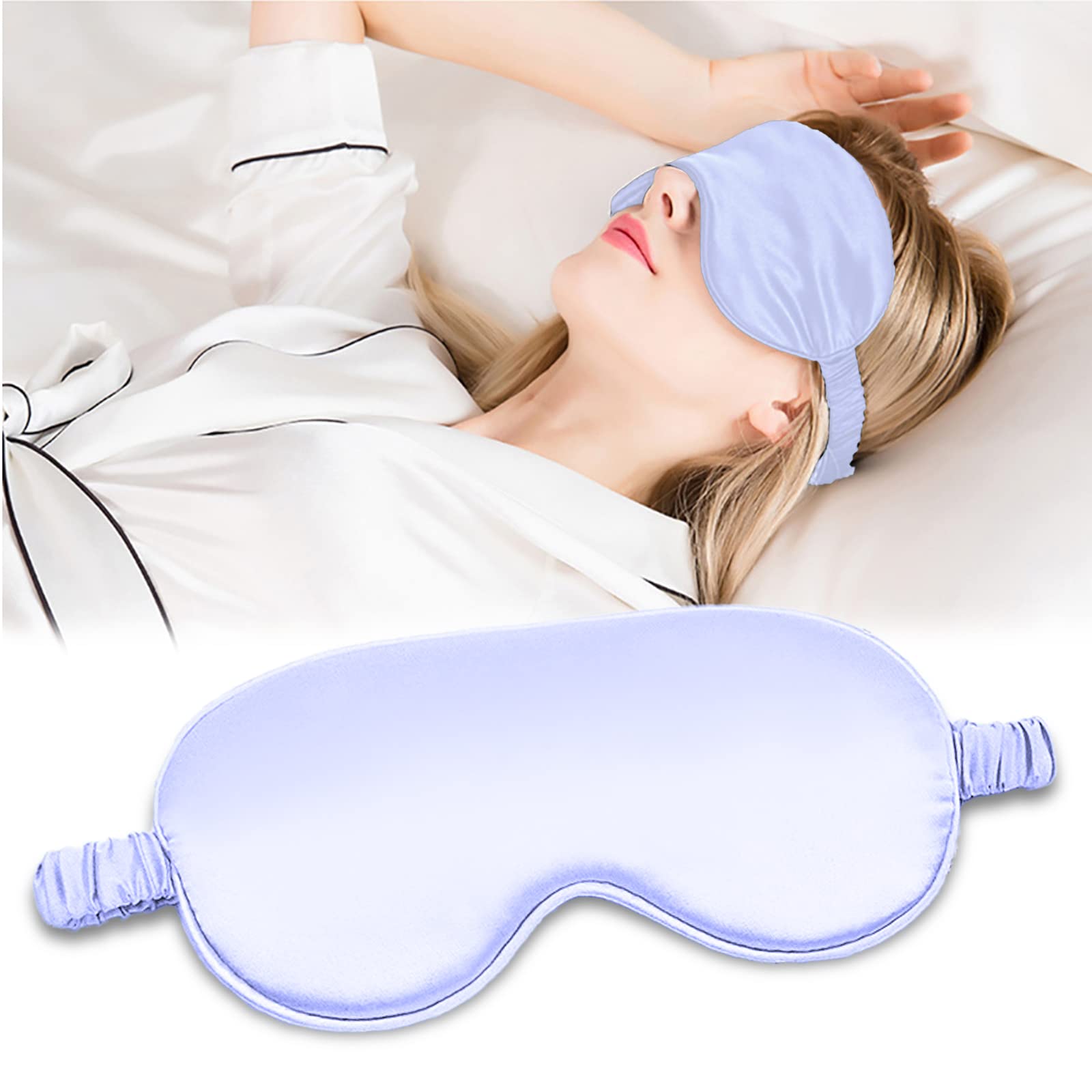 Sleep Mask Silk Sleeping Eye Mask for Women Men Adjustable Light