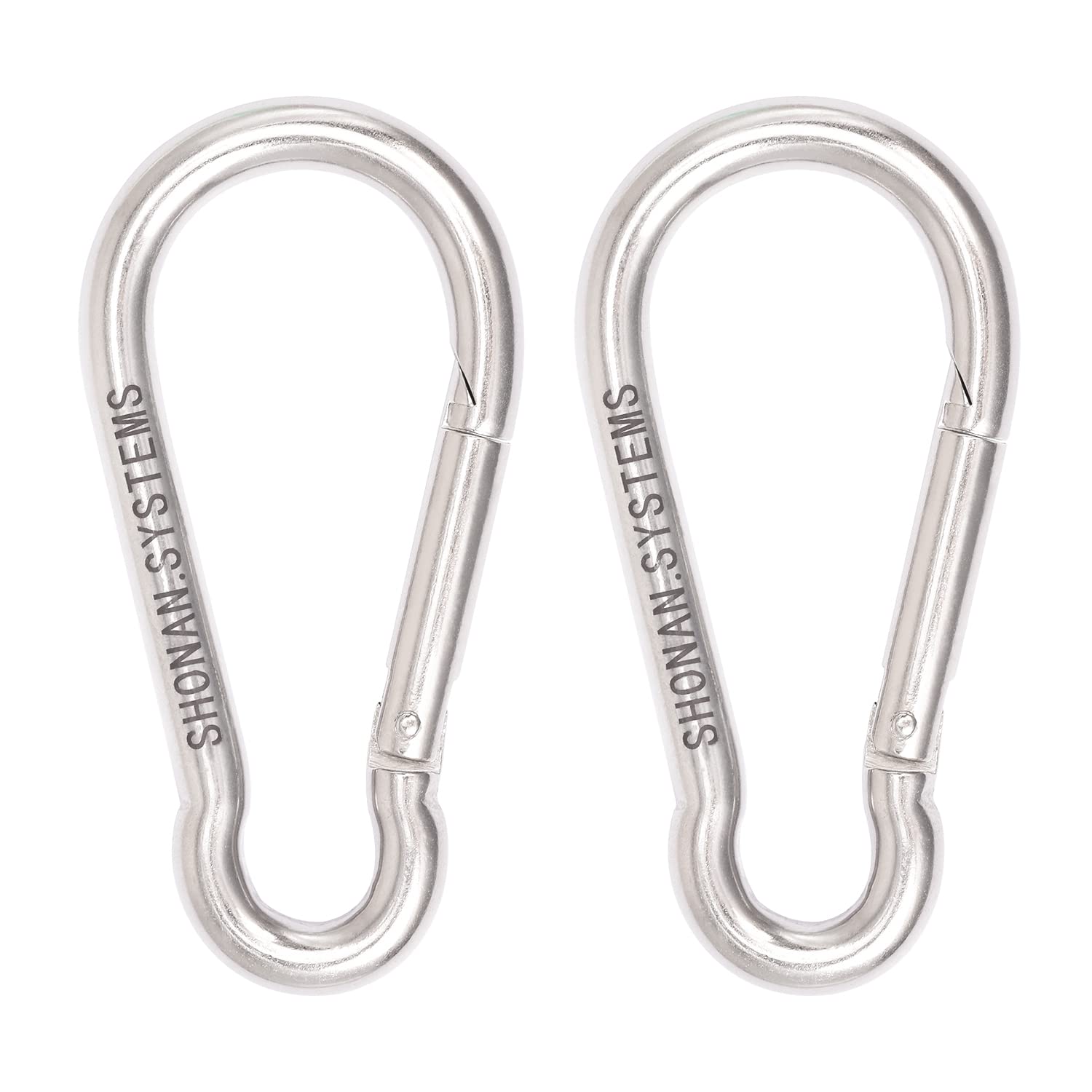 SHONAN.SYSTEMS 5.5 Inch Large Carabiner Clips- 2 Pack Heavy Duty Stainless  Steel Spring Snap Hooks
