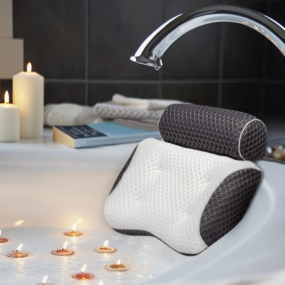 Bath Pillow Bathtub Spa Cushion - Bath Tub Pillow with 4D Air Mesh