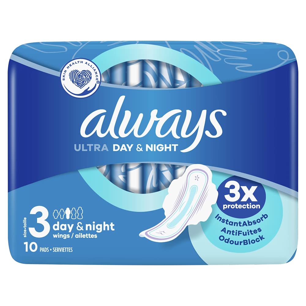 Always - 10x Ultra Day & Night Sanitary Pads Size 3 with Wings - 1 Piece 10  count (