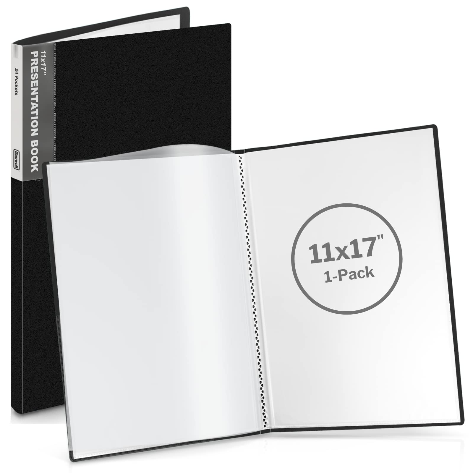 Dunwell Art Portfolio Binder 8.5x11 - (Black) Portfolio Folder for Artwork,  Lett