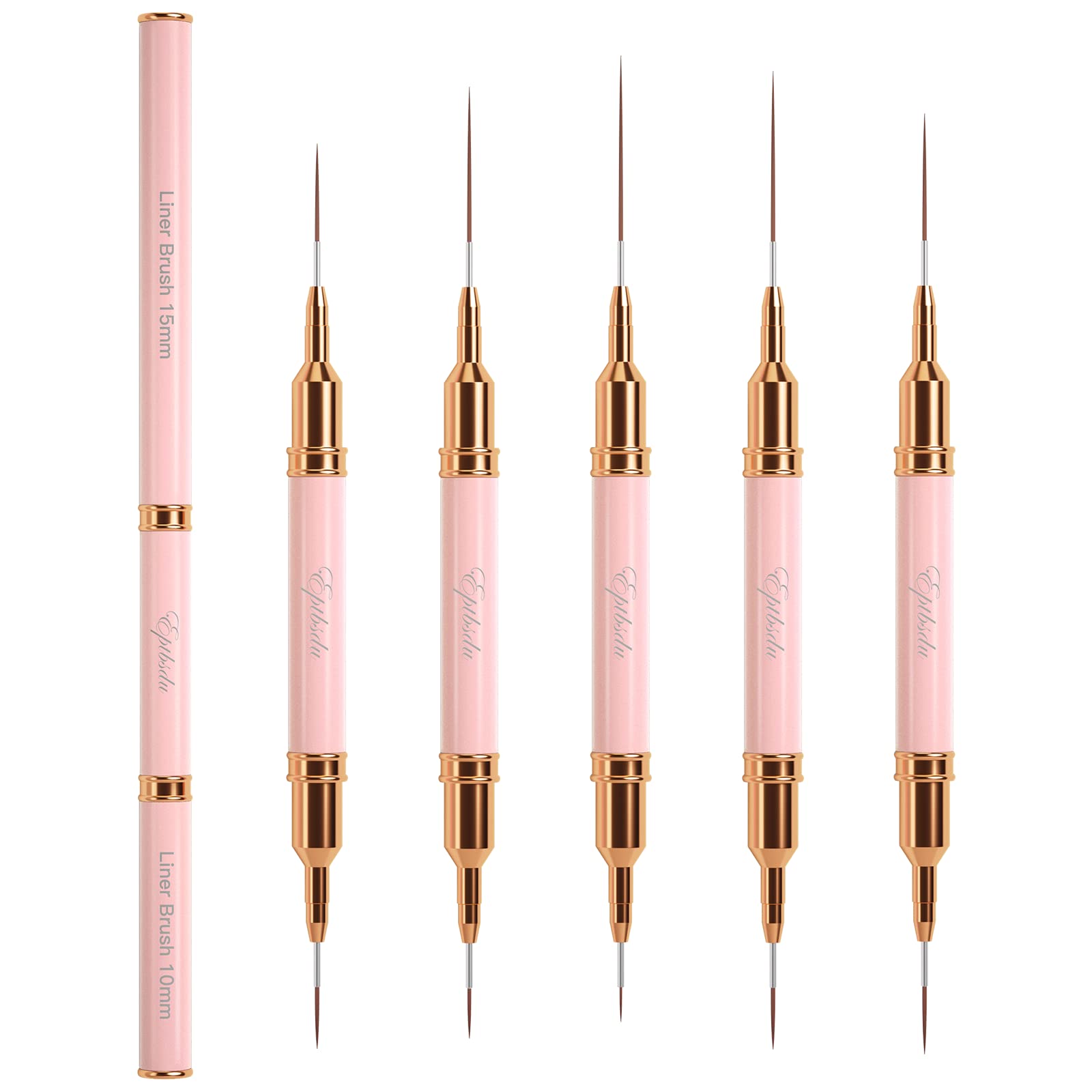 Nail Art Brushes, 5PCS Double-Ended Nail Art Liner Brushes