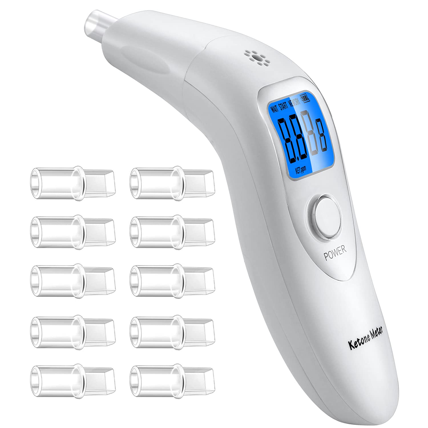 Ketone Breath Meter Ketosis Breath Analyzer Portable Ketone Meter for  Ketosis Testing White
