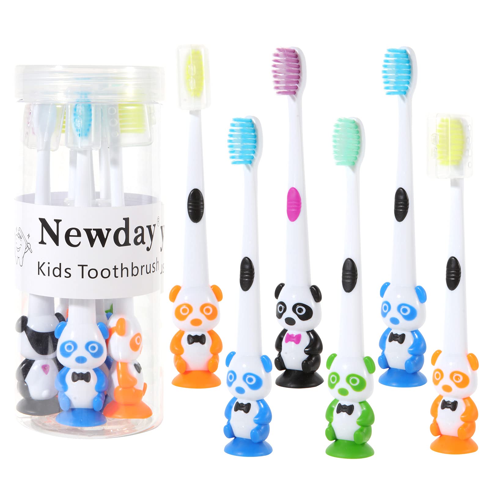 6 Packs Kids Toothbrush,Lovely Little Mushroom Extra Soft Bristles Toddler  Toothbrush for 1-3Years Old (