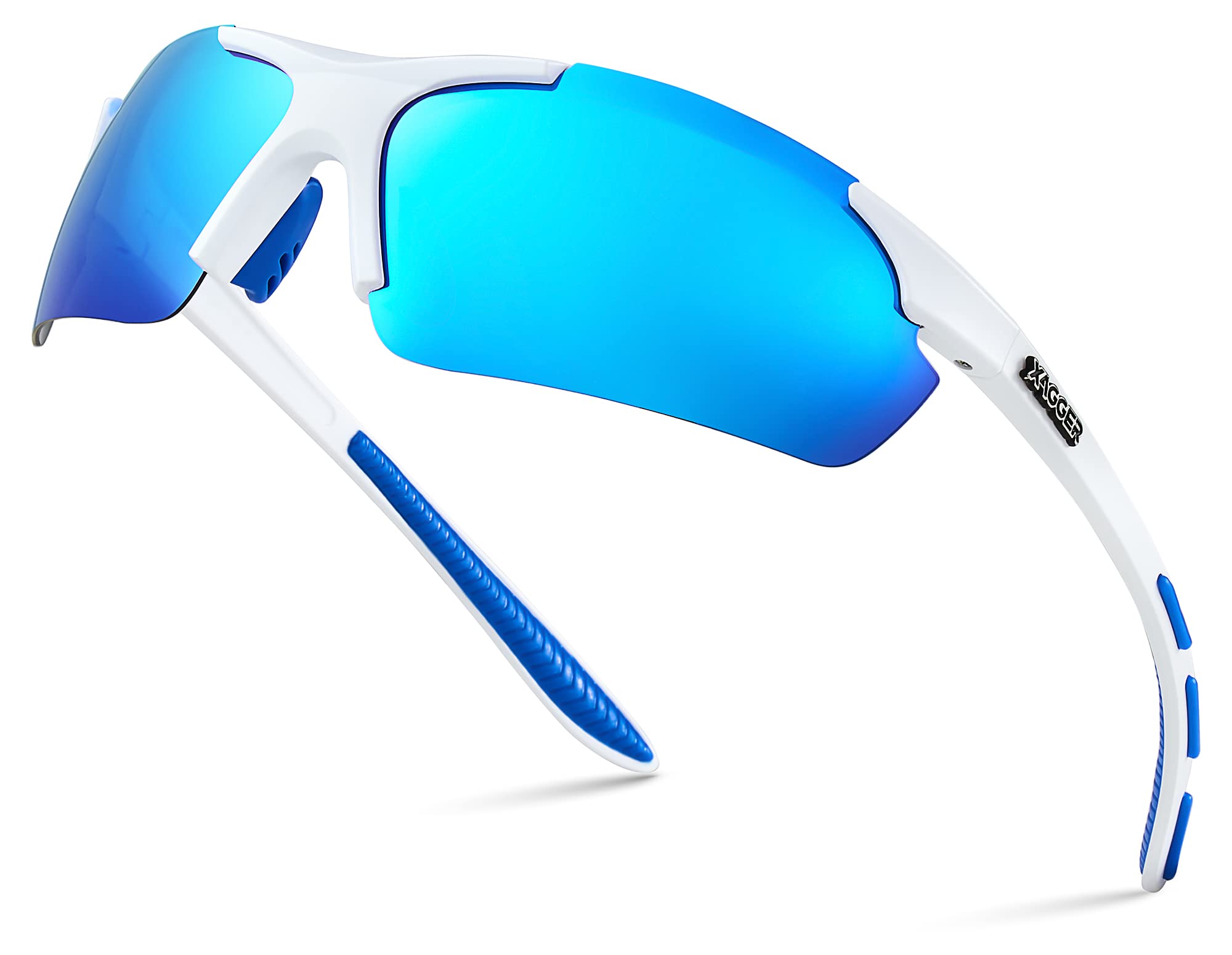 Xagger Polarized Wrap Around Sport Sunglasses for Men Women UV400  Lightweight Sports Glasses Matte White