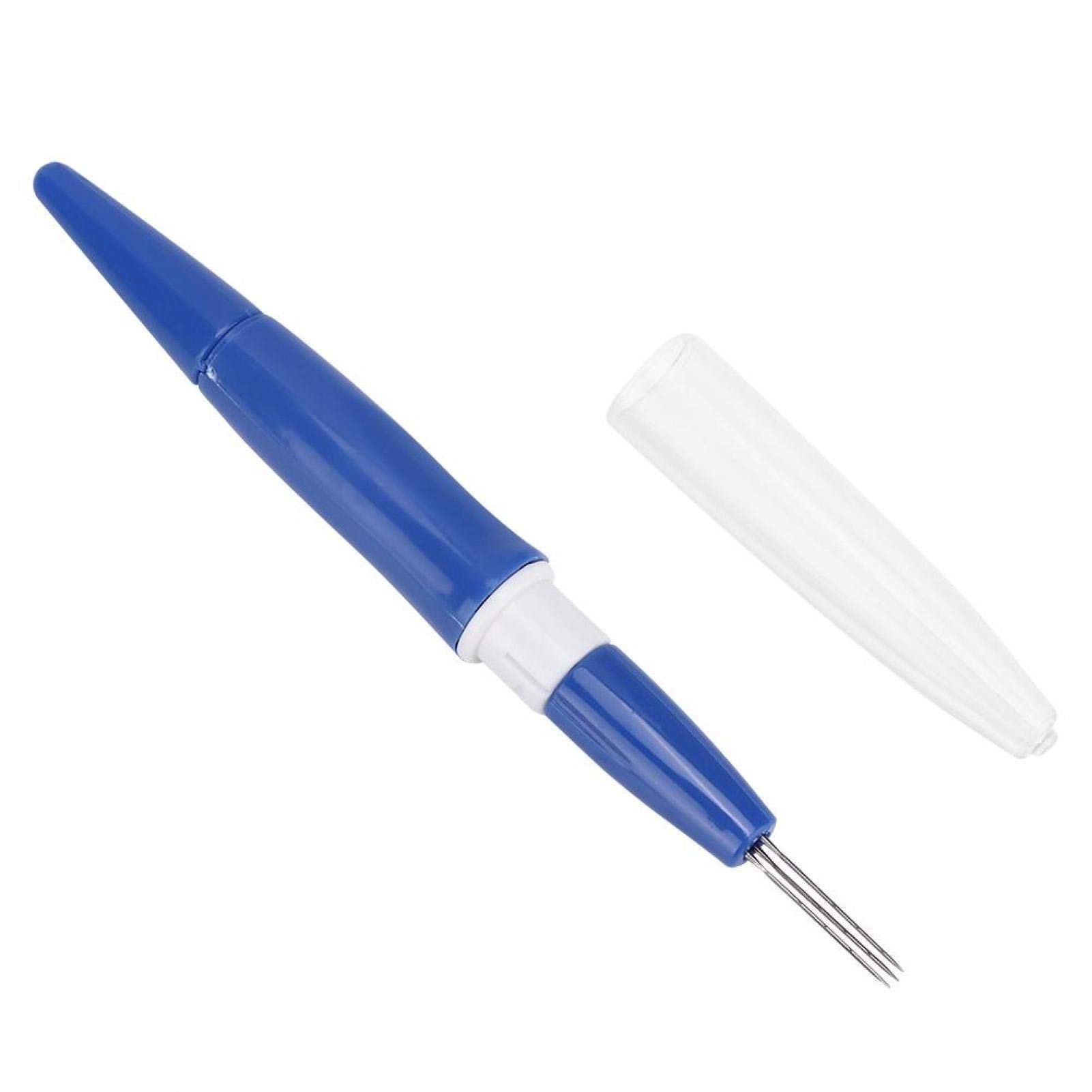Wool Felting Tool Portable Pen Style Felting Needle Tool with 3 Needles  Wool Felt Needle Tools for DIY Patchwork Craft(Blue)