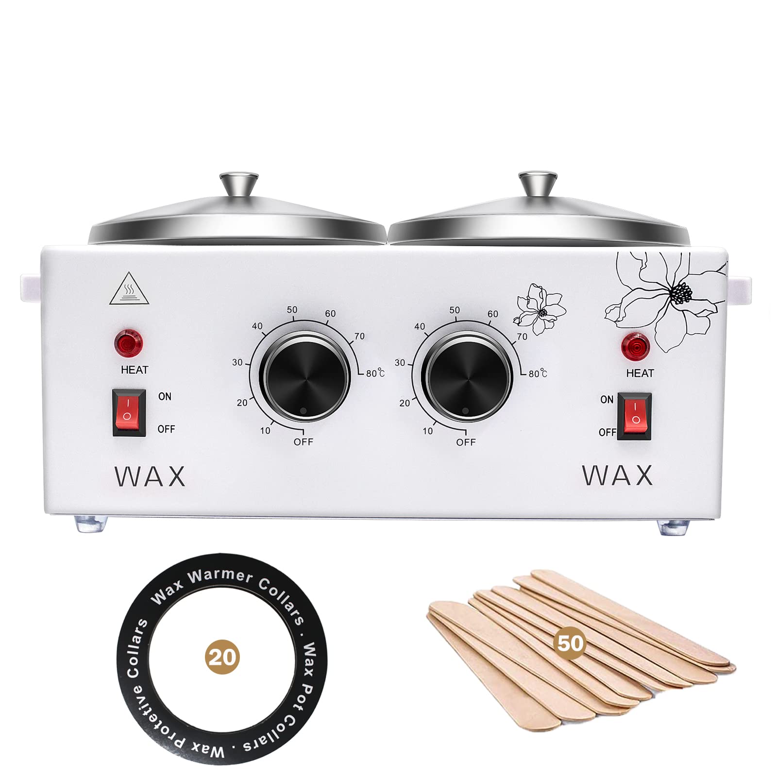 Double Wax Warmer Professional Hair Removal Wax Pot Electric Wax Heater  Machine with 50pcs Wooden Sticks for Skin Facial SPA - Yahoo Shopping