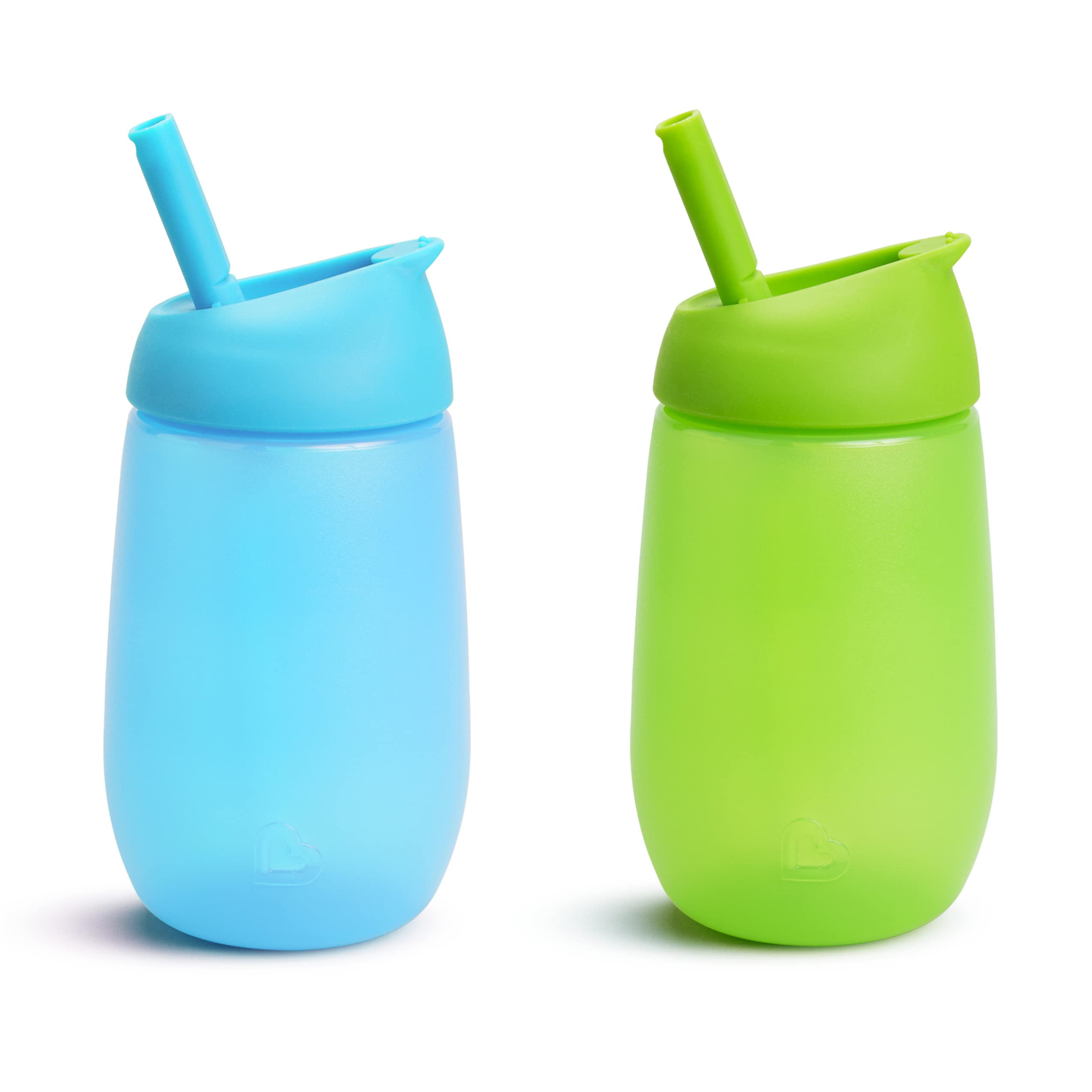 Munchkin Simple Clean Toddler Straw Cup 10 Ounce 2 Count (Pack of 1)  Blue/Green 2pk Blue/Green