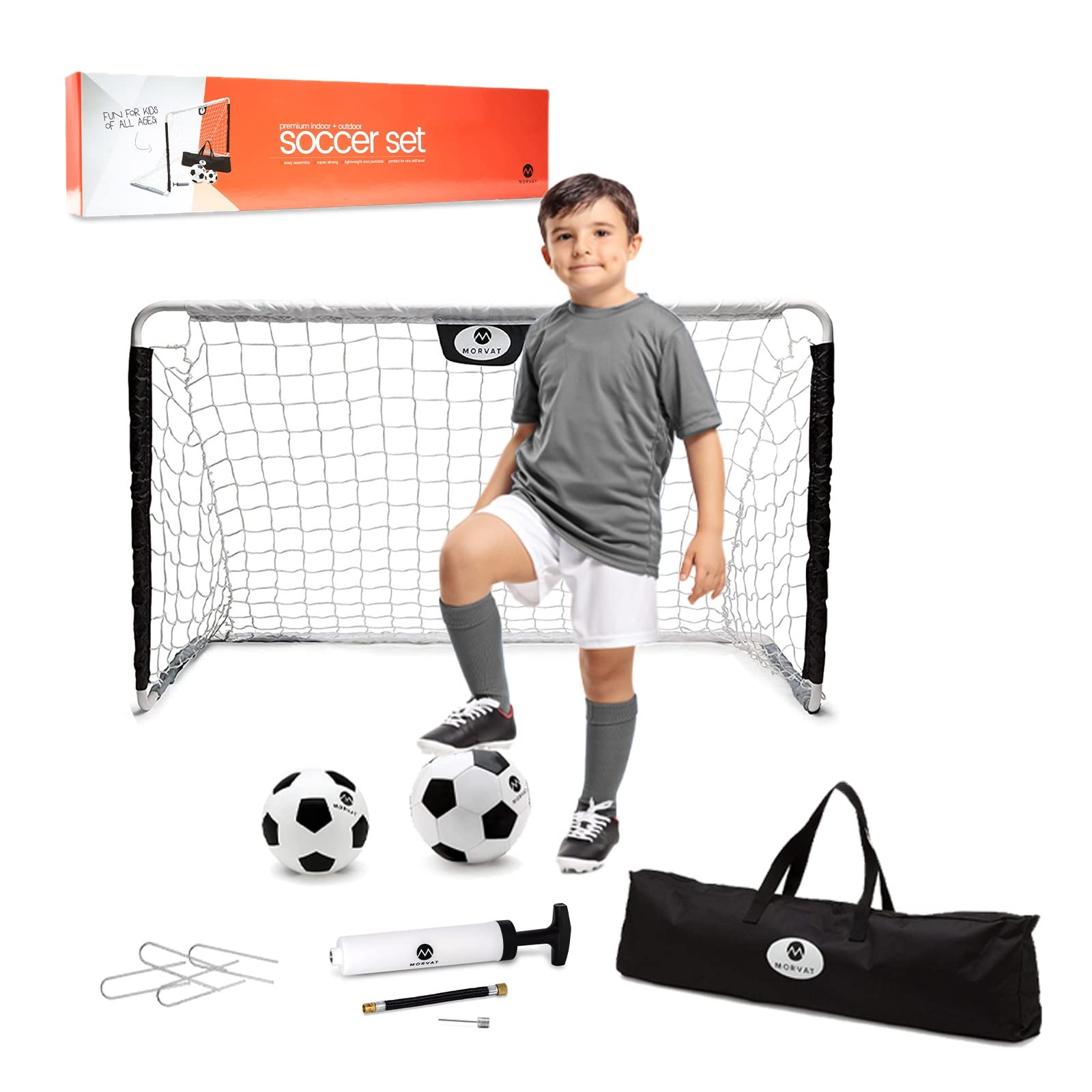 CHILDRENS MINI FOOTBALL GOAL POST TWIN SET KIDS PRACTICE SOCCER GOALS