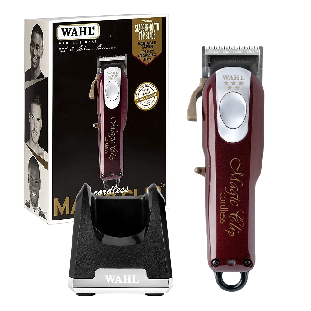  Wahl Professional - 5-Star Magic Clip Cord/Cordless Hair  Clipper #8148 - Includes Weighted Cordless Clipper Charging Stand #3801-100  - for Professional Barbers and Stylists : Beauty & Personal Care