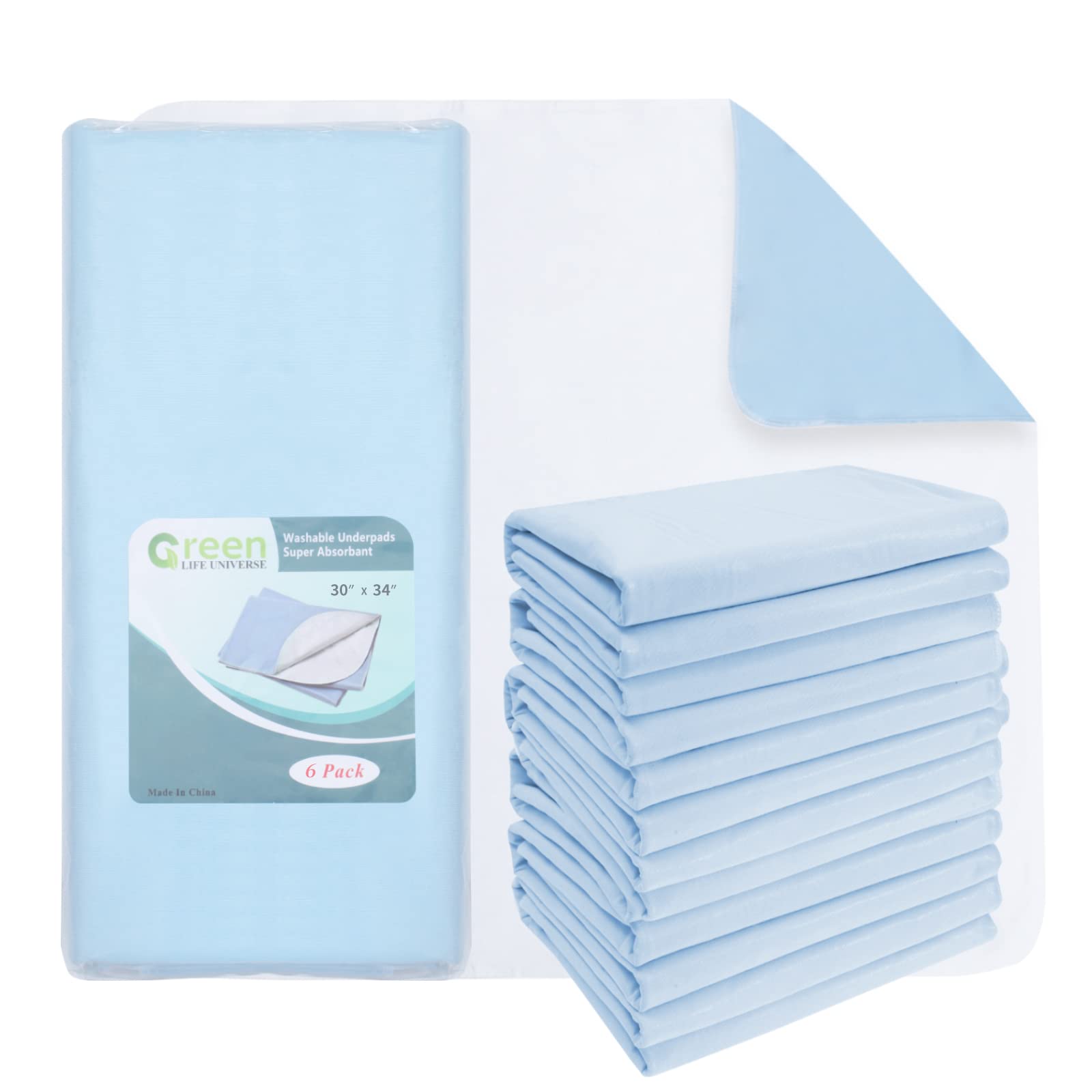 Pack of 6 Washable Underpads - 34 x 36 - Medium