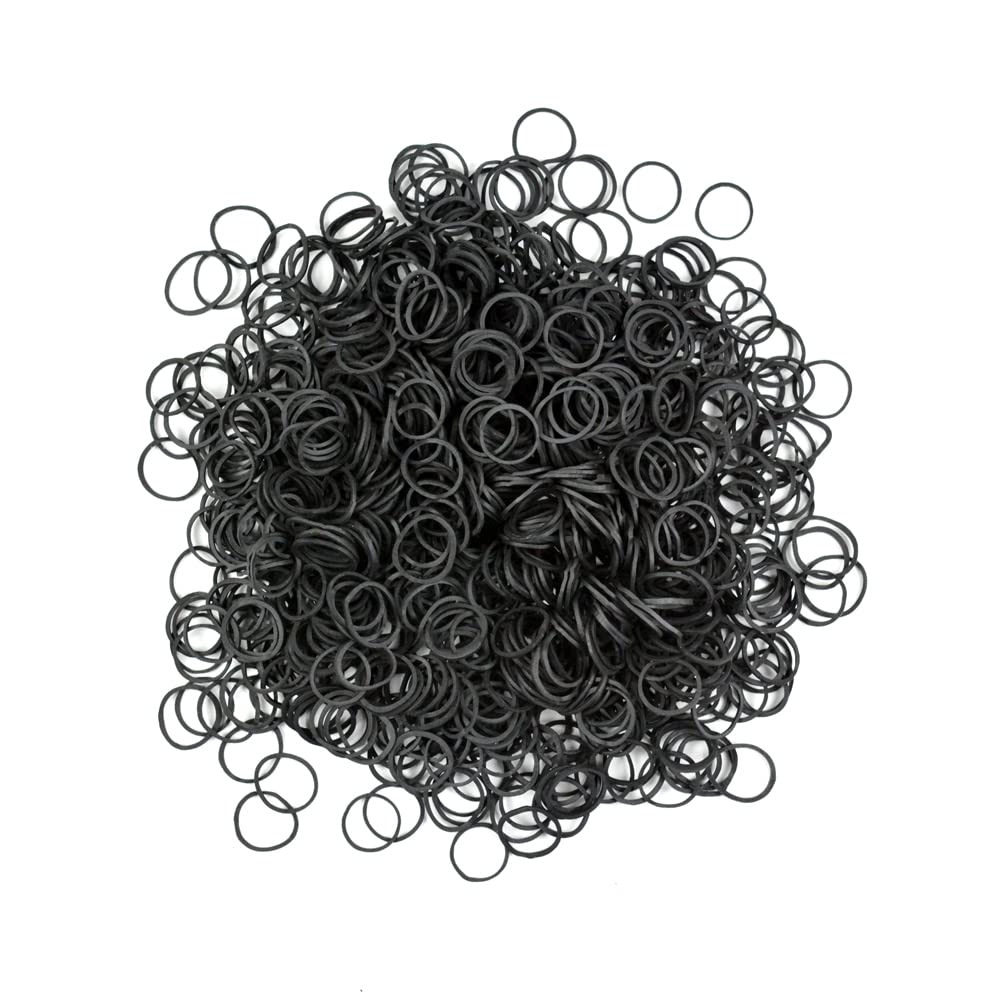 1000 Pcs Mini Rubber Bands Elastic Hair Ties for Hair Making Hairstyle  (Black)