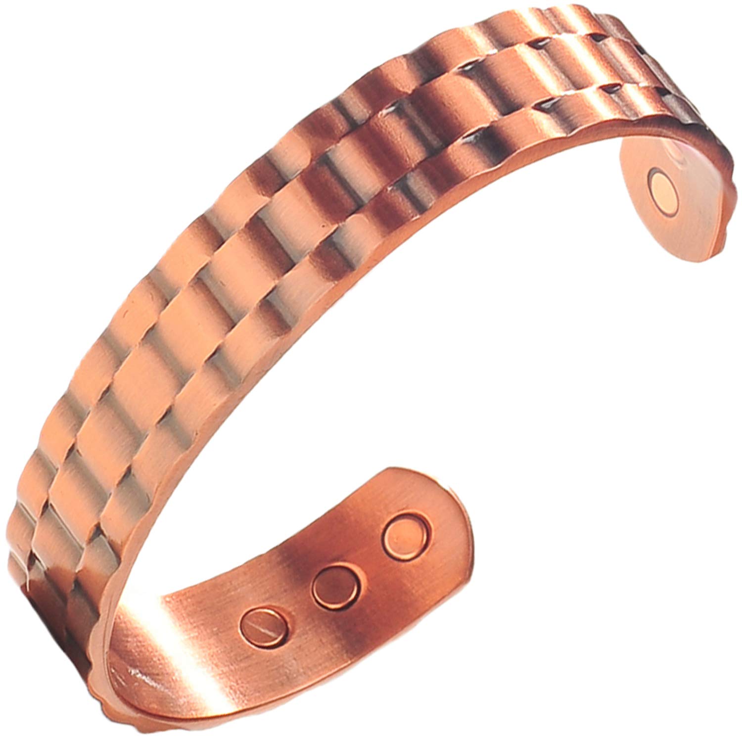 Amazon.com: Earth Therapy Pure Copper Hammered Magnetic Bracelet –  Adustable Sizing - for Men & Women : Health & Household