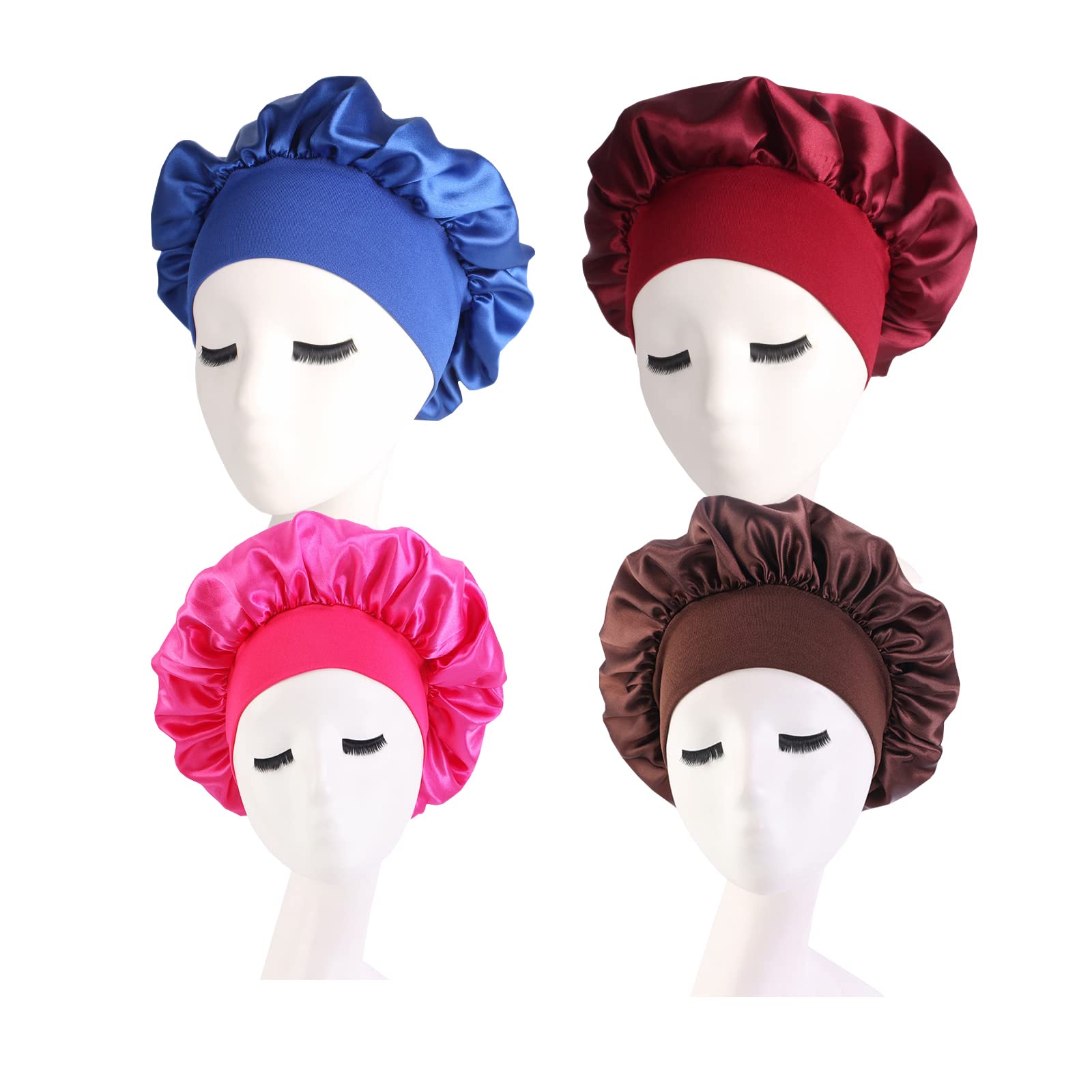 Silk Bonnet Satin Bonnet,Hair Bonnets for Curly Hair Sleeping for Bonnets  for Black Women Satin