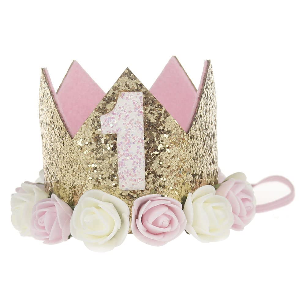 Rhinestone Hearts Baby Crown, available with pink or clear