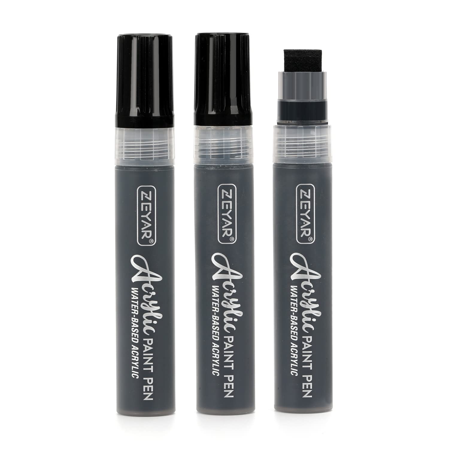 ZEYAR Jumbo Paint Marker Pens Water Based Acrylic 15mm Felt Tip Waterproof  and Permanent Ink Great