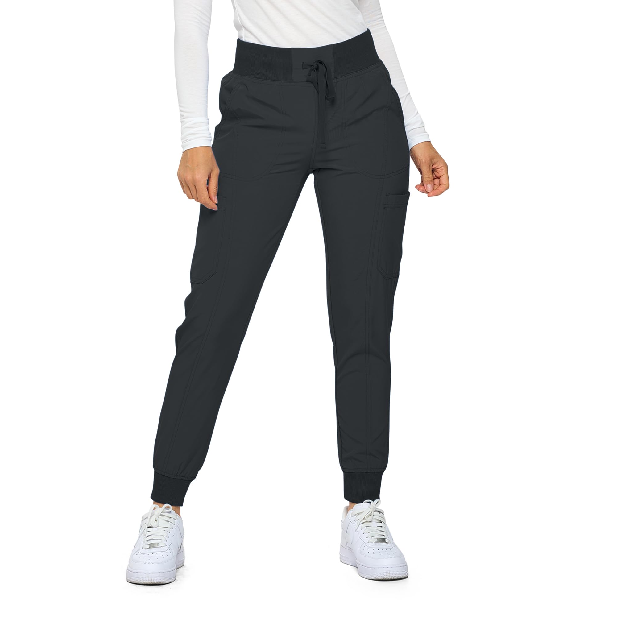 Monarch Uniforms Womens Jogger Scrubs Ribbed Jogger Scrub Pants