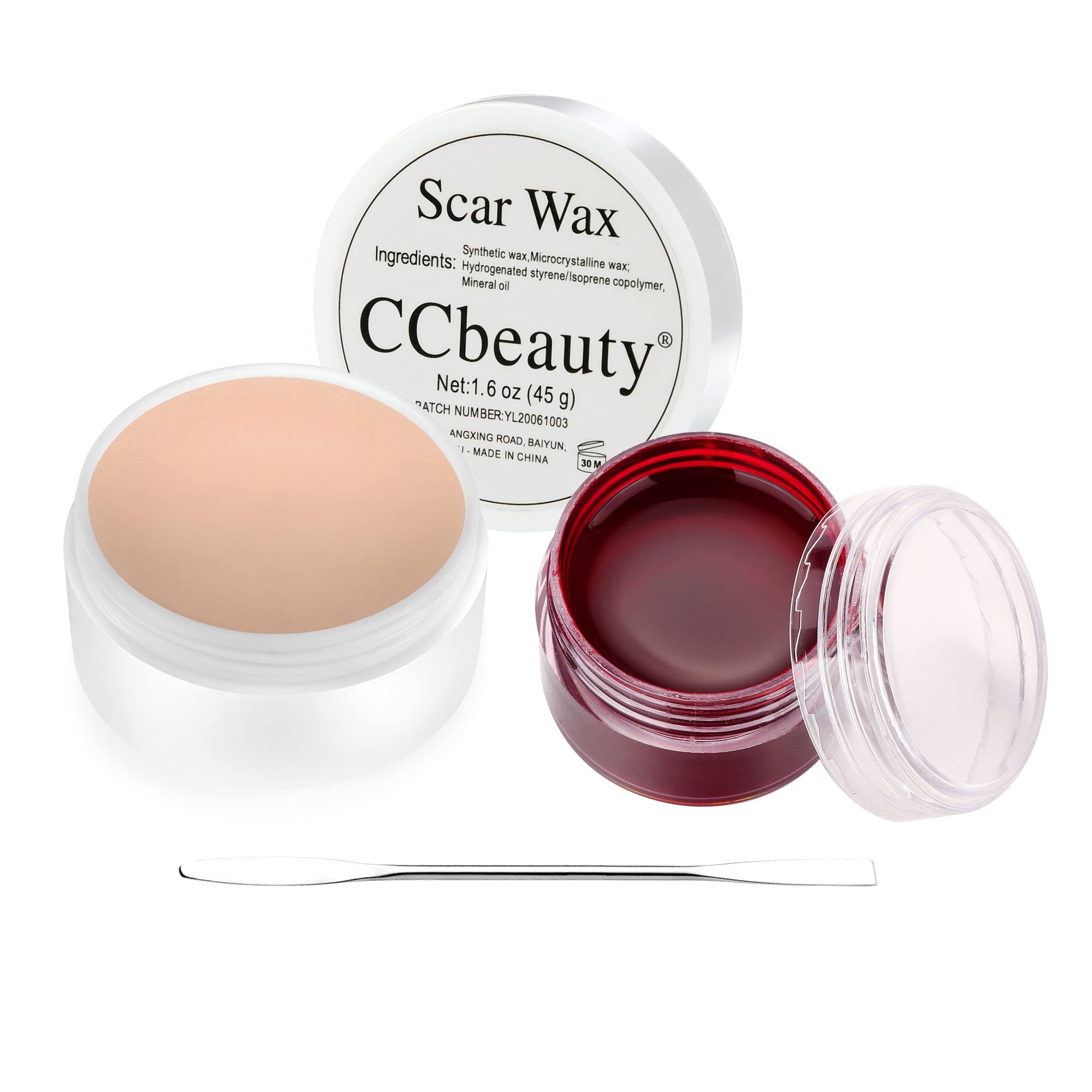 CCbeauty Wound Modeling Scar Wax Professional Skin Wax SFX Makeup Kit with  45g Body Paint Wax Double-Ended Spatula Tool for Festival Special Effects  Cosplay Stage(Light)