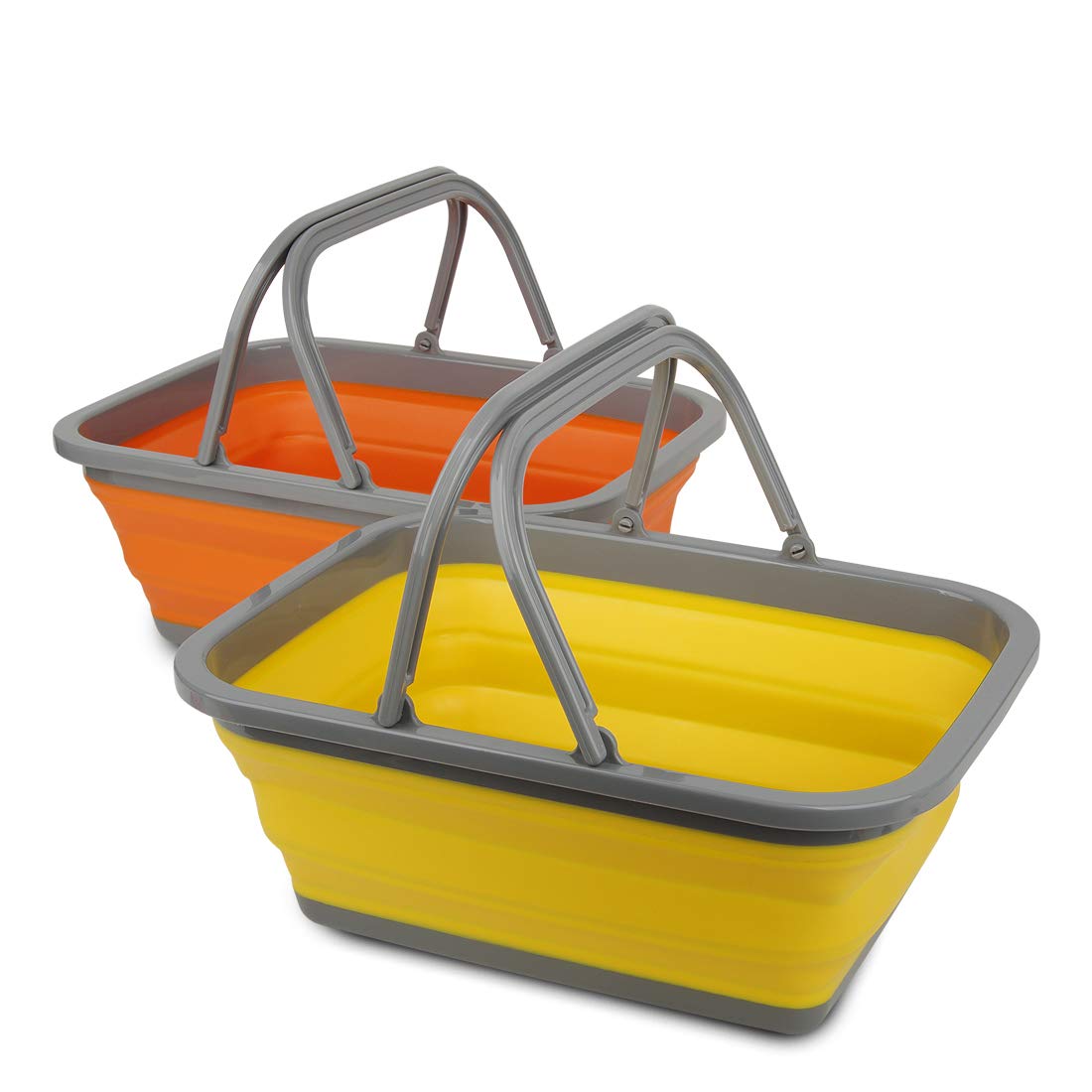Tiawudi 2 Pack Collapsible Sink with 2.25 Gal / 8.5L Each Wash Basin for  Washing Dishes, Camping, Hiking and Home Orange and Yellow