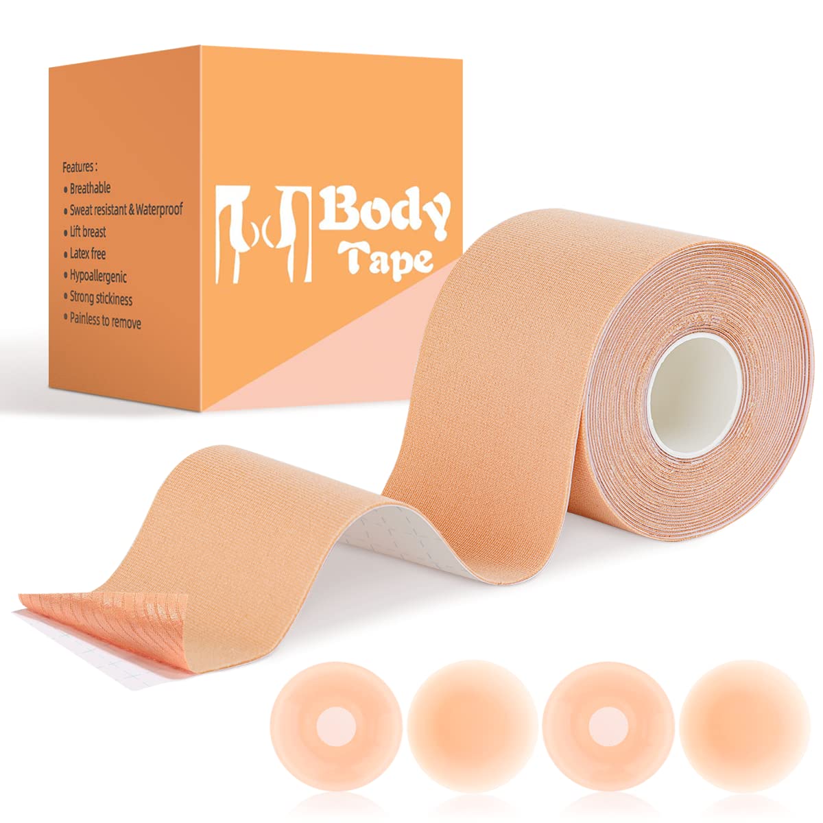 Udaily Boob Tape Boobytape 2.95 Inches Extra Wide Bob Tape for Large  Breasts Kinesiology Tape Breathable