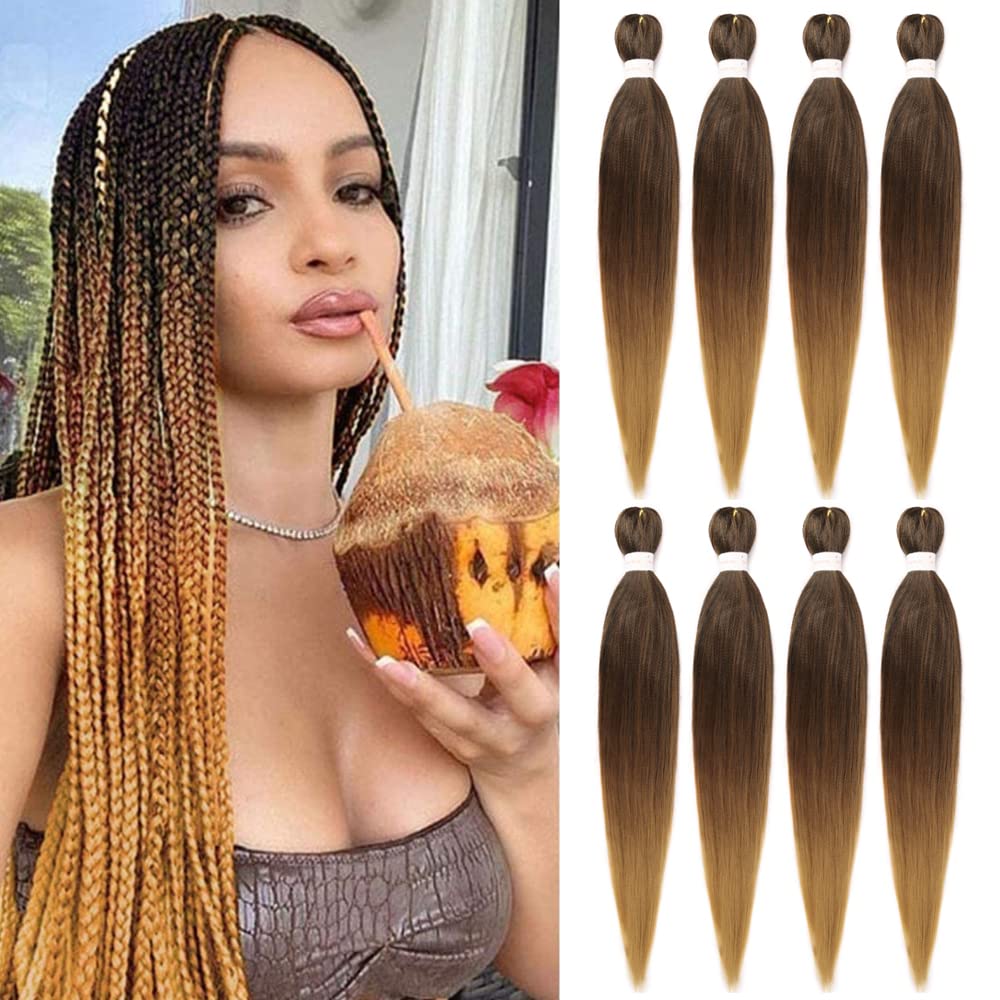 Pre Stretched Braiding Hair 26 Inch Ombre Braiding Hair Pre