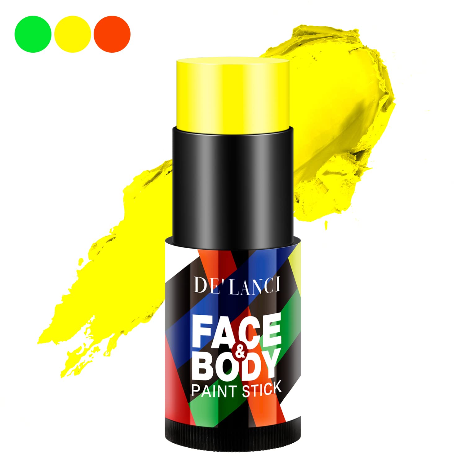 DE'LANCI Neon Yellow Face Paint Stick Cream Blendable Body Paint Stick  Sports Yellow Face Paint Football Foundation Makeup Professional Halloween  Makeup Cosplay Uv Special Effects SFX Costume Parties - 22g (0.77 oz)