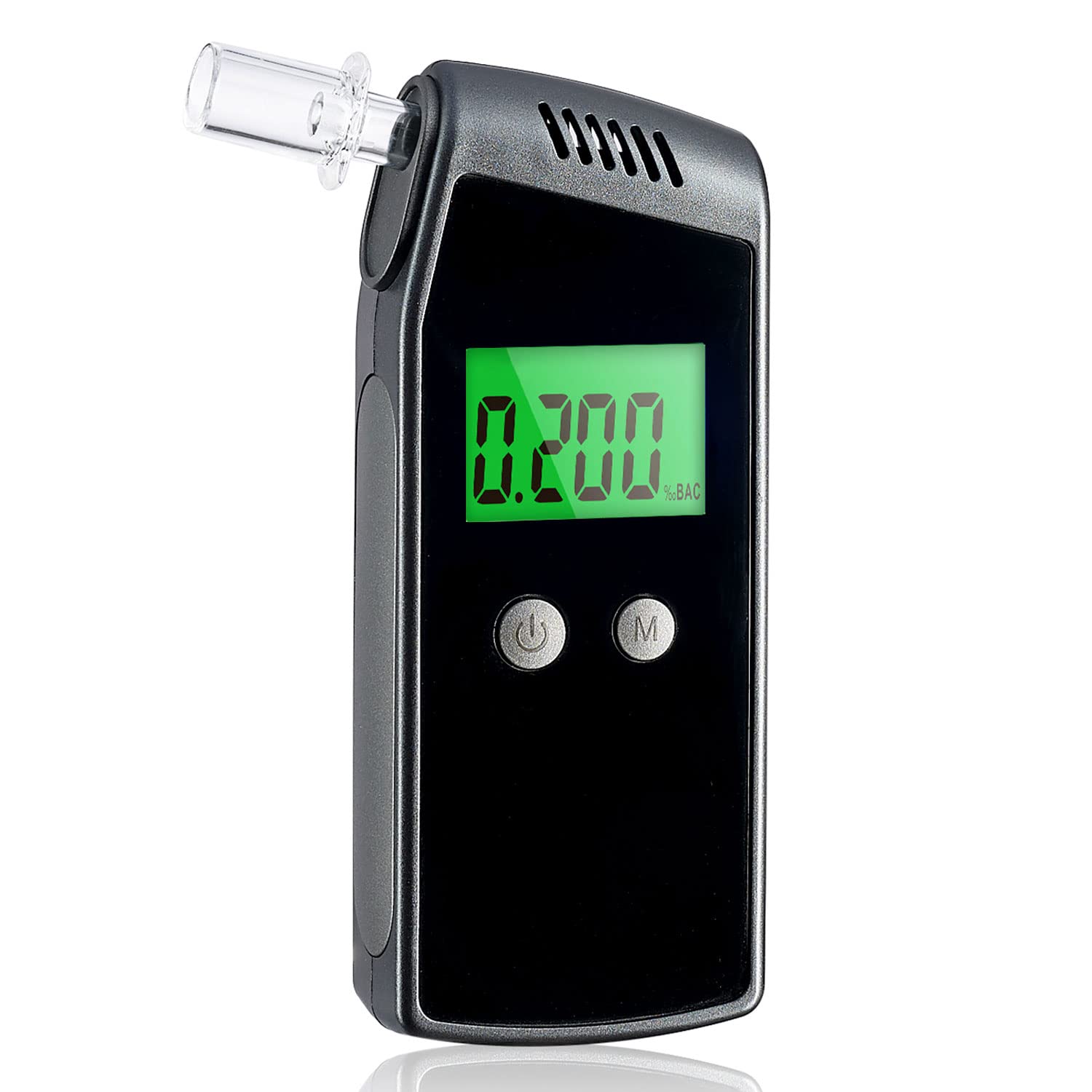 QTlier Portable Breathalyzer with LCD Digital Display for Personal,  Professional-Grade Accuracy,Breath Alcohol Tester with USB  Rechargeable(with10 mouthpieces)