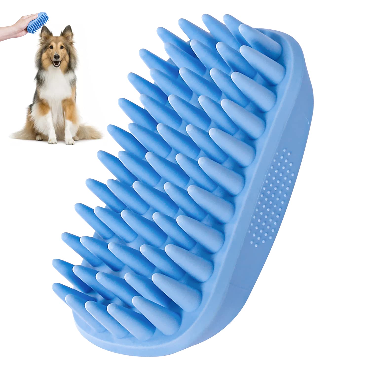 Dog Bath Brush Scrubber - Silicone Pet Brush Dog Scrub Brush for Bath, Dog Washing Brush Dog Shampoo Brush Dispenser, Dog Shower Brush Dog Brush for