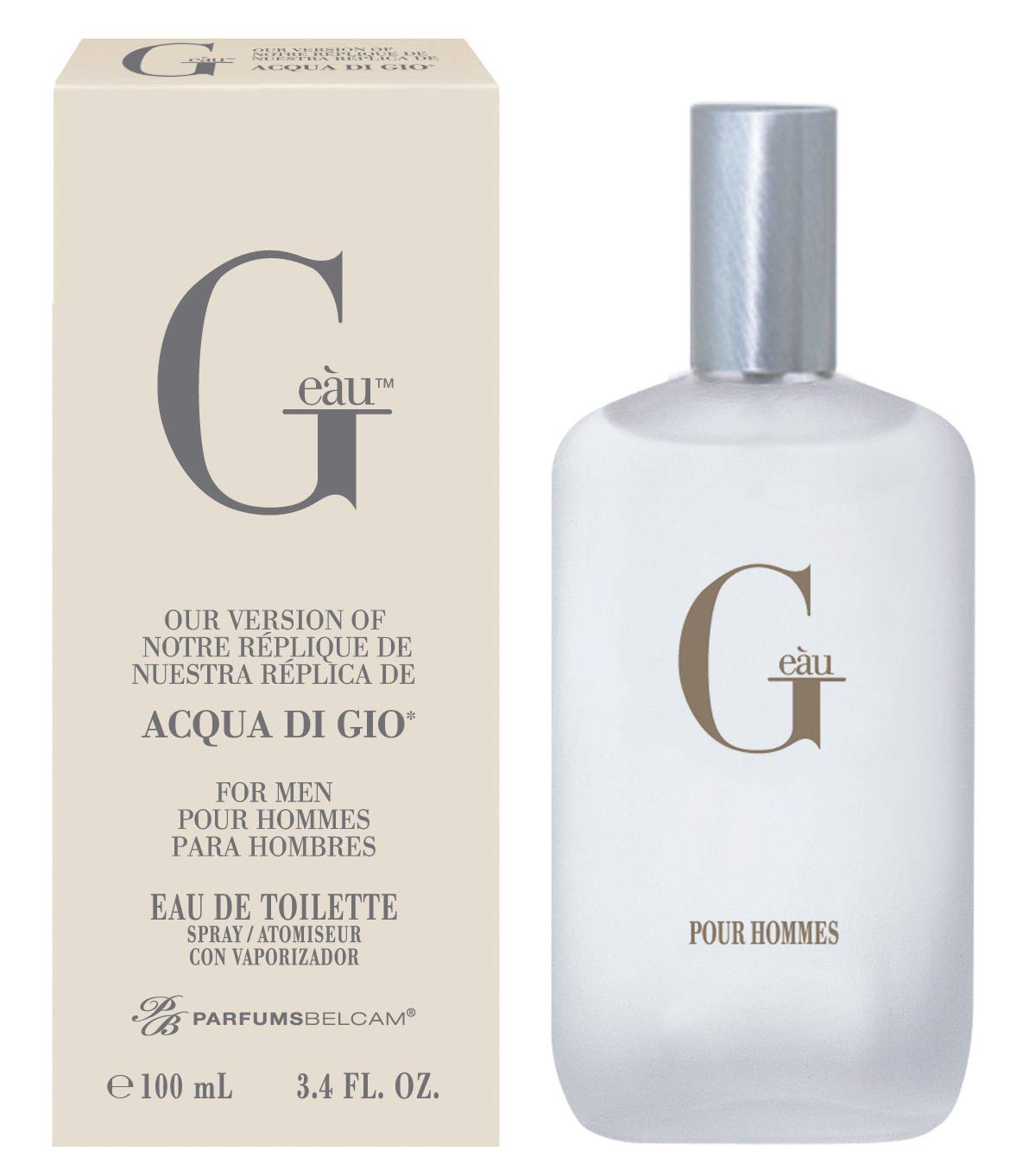 PB ParfumsBelcam G Eau, Our Version of Acqua Di Gio, Eau de Toilette Spray, 3.4  Fl