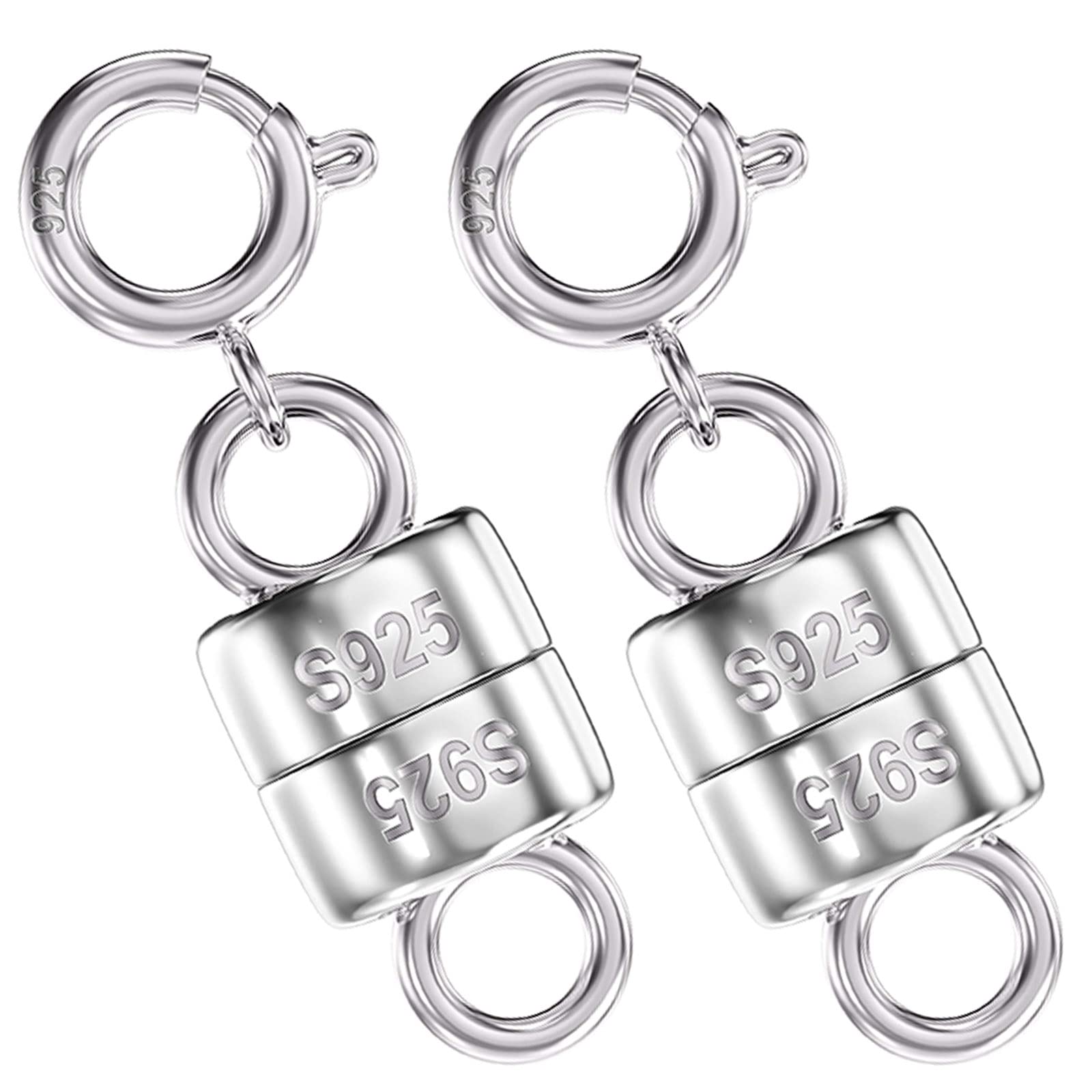 Qulltk 925 Sterling Silver Magnetic Necklace Clasps and Closures