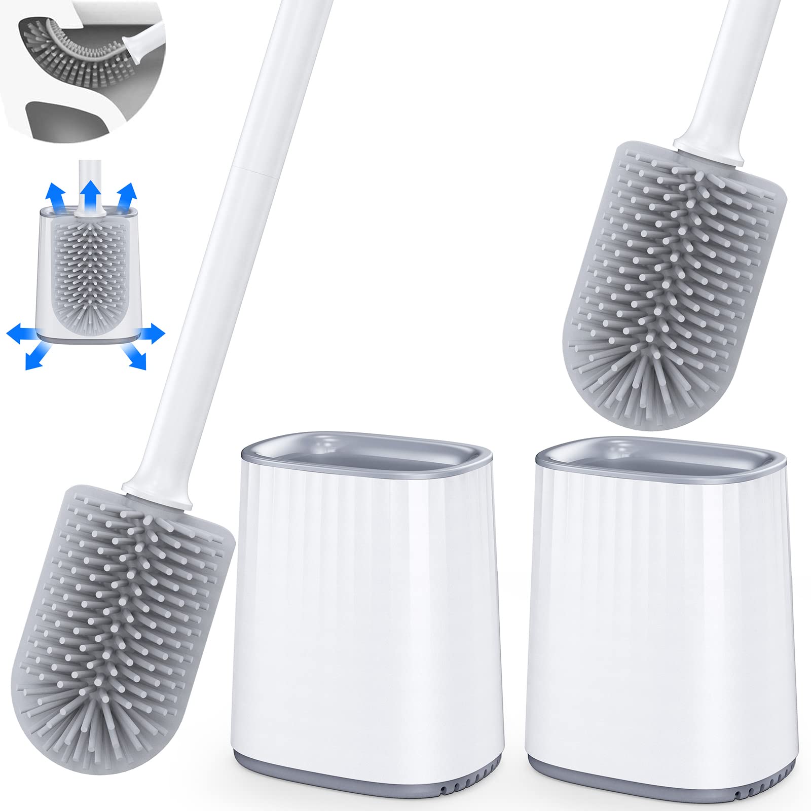 Bathroom Brushes Kitchen Cleaning Brush Set Toilet Bowl Brush Scrub Brush  Home Cleaner Floor Stiff Bristles with Adhesive Hooks Plastic Handle  Durable