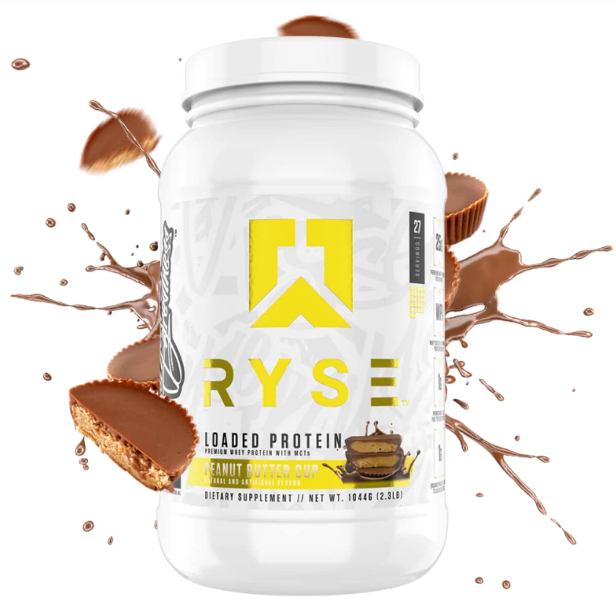 Ryse Loaded Protein Powder | 25g Whey Protein Isolate & Concentrate | with  Prebiotic Fiber & MCTs | Low Carbs & Low Sugar | 27 Servings (Peanut Butter