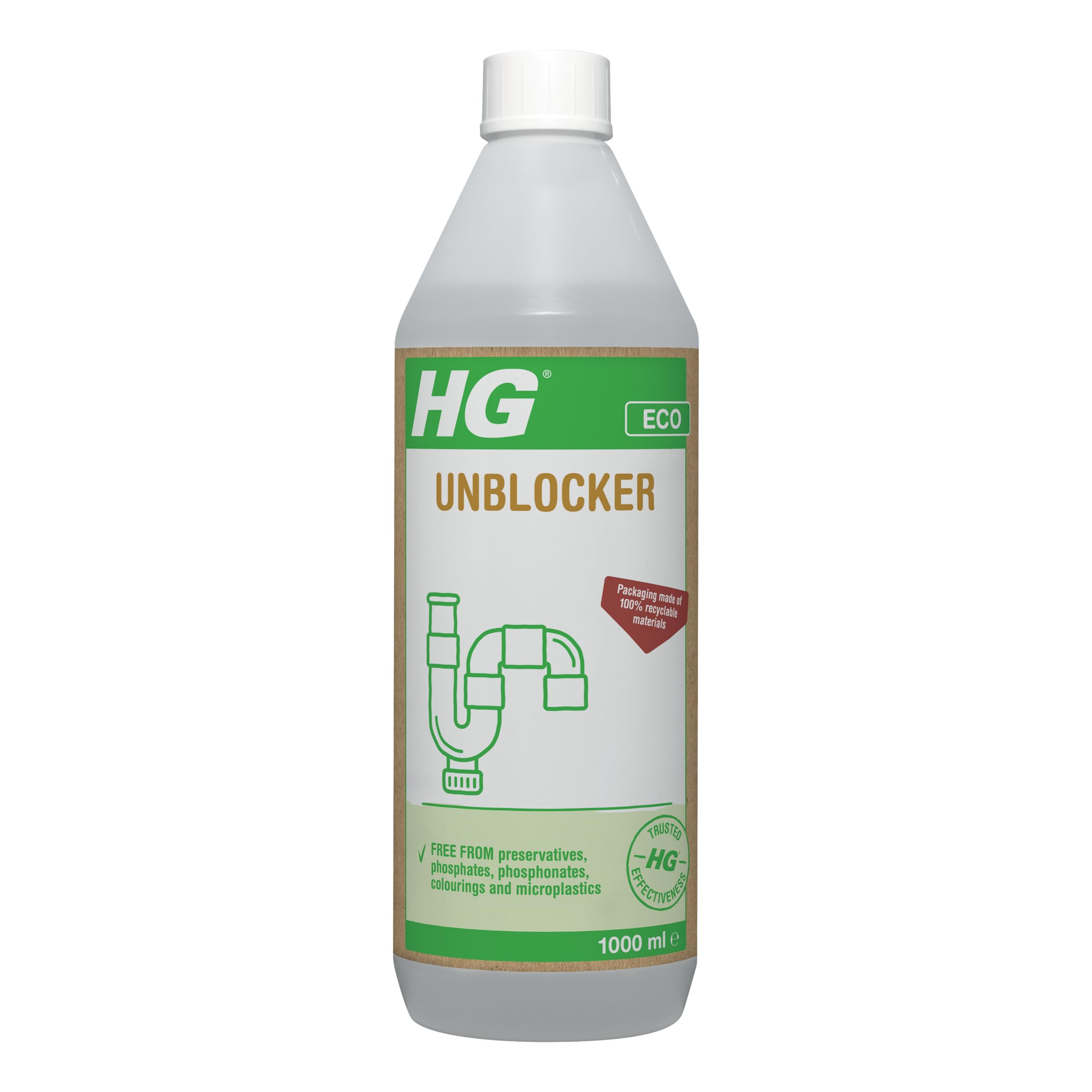 HG ECO Drain Unblocker Kitchen Sink & Bathroom Sink Unblocker Heavy