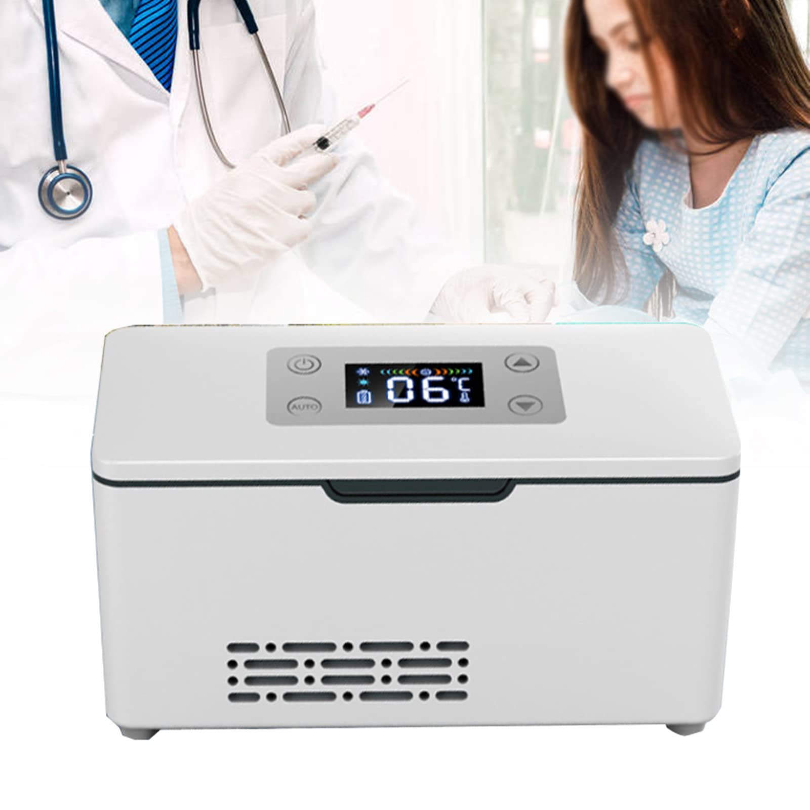 ALSUP Insulin Cool Box Medicine Fridge Electric Cooler Portable Travel Box  Thermostat 2-8 Degrees with Insulin Interferon Growth Hormone Vaccine Eye  Drops for Summer Travel Work/White 1cell