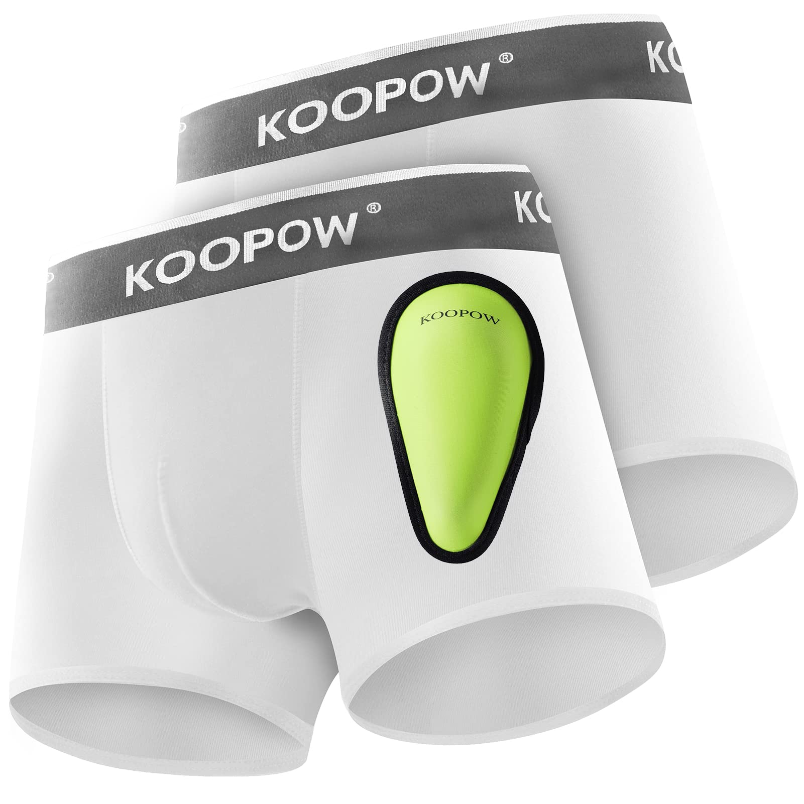 KOOPOW 2-Pack Boys Compression Briefs with Soft Protective Athletic Cup  Youth Peewee Underwear for Baseball