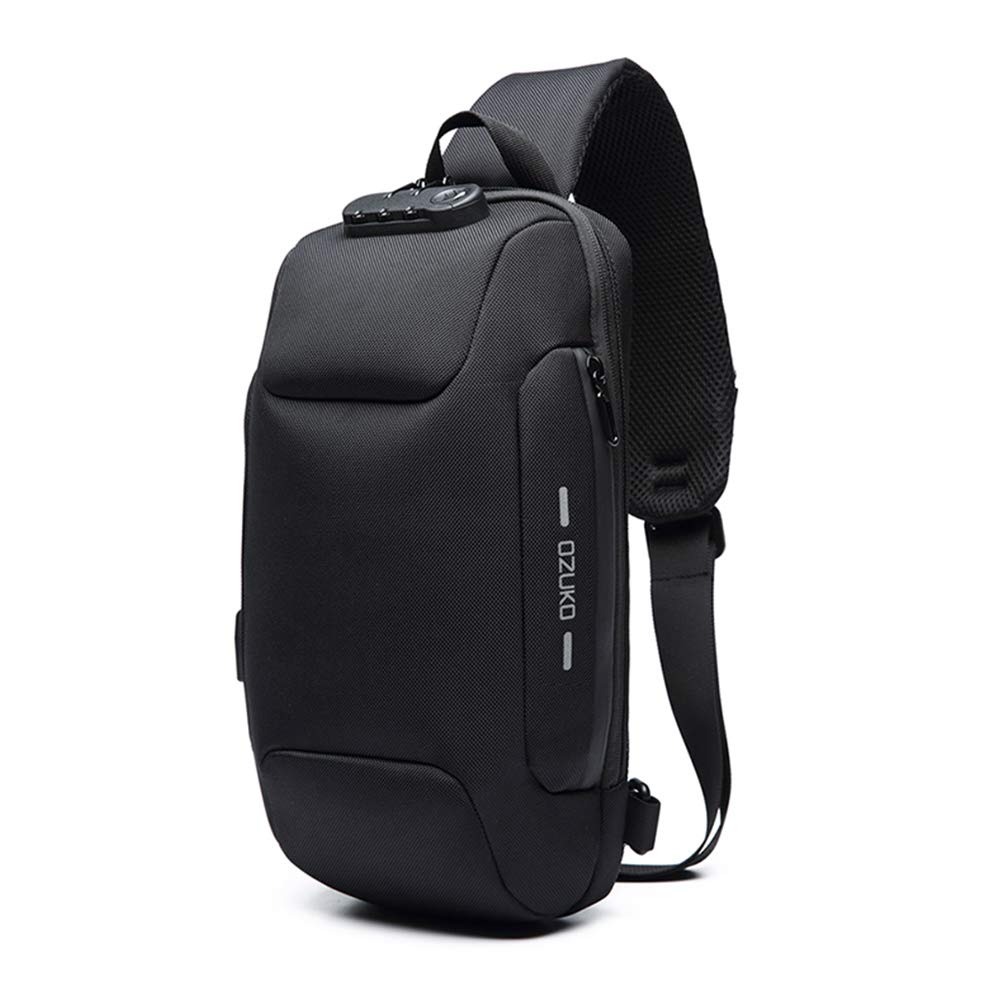 Waterproof Sling Crossbody Bag Anti-theft Chest Shoulder Backpack with USB  Port
