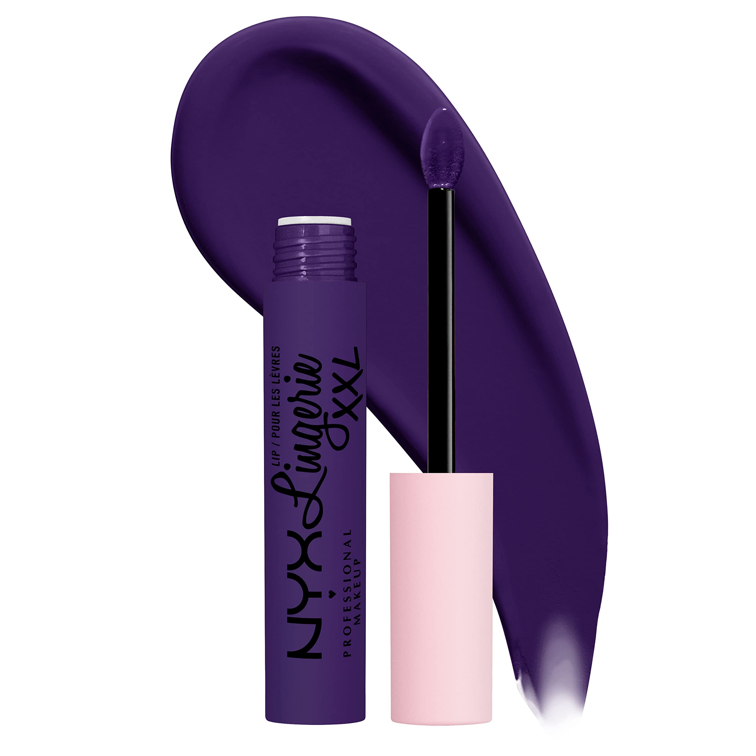 NYX PROFESSIONAL MAKEUP Lip Lingerie XXL Matte Liquid Lipstick - Lace Me Up  (Purple) 32 Lace Me Up 0.13 Fl Oz (Pack of 1)