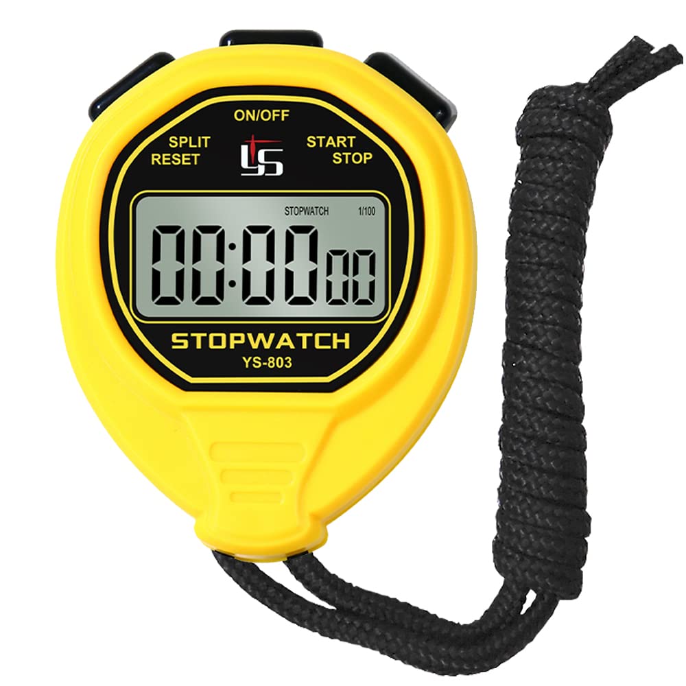 FCXJTU Simple Digital Sports Stopwatch Timer, No Bells, No Clock, No Alarm,  Simple Basic Operation, Silent, ON/Off, Pure Stopwatch for Swimming