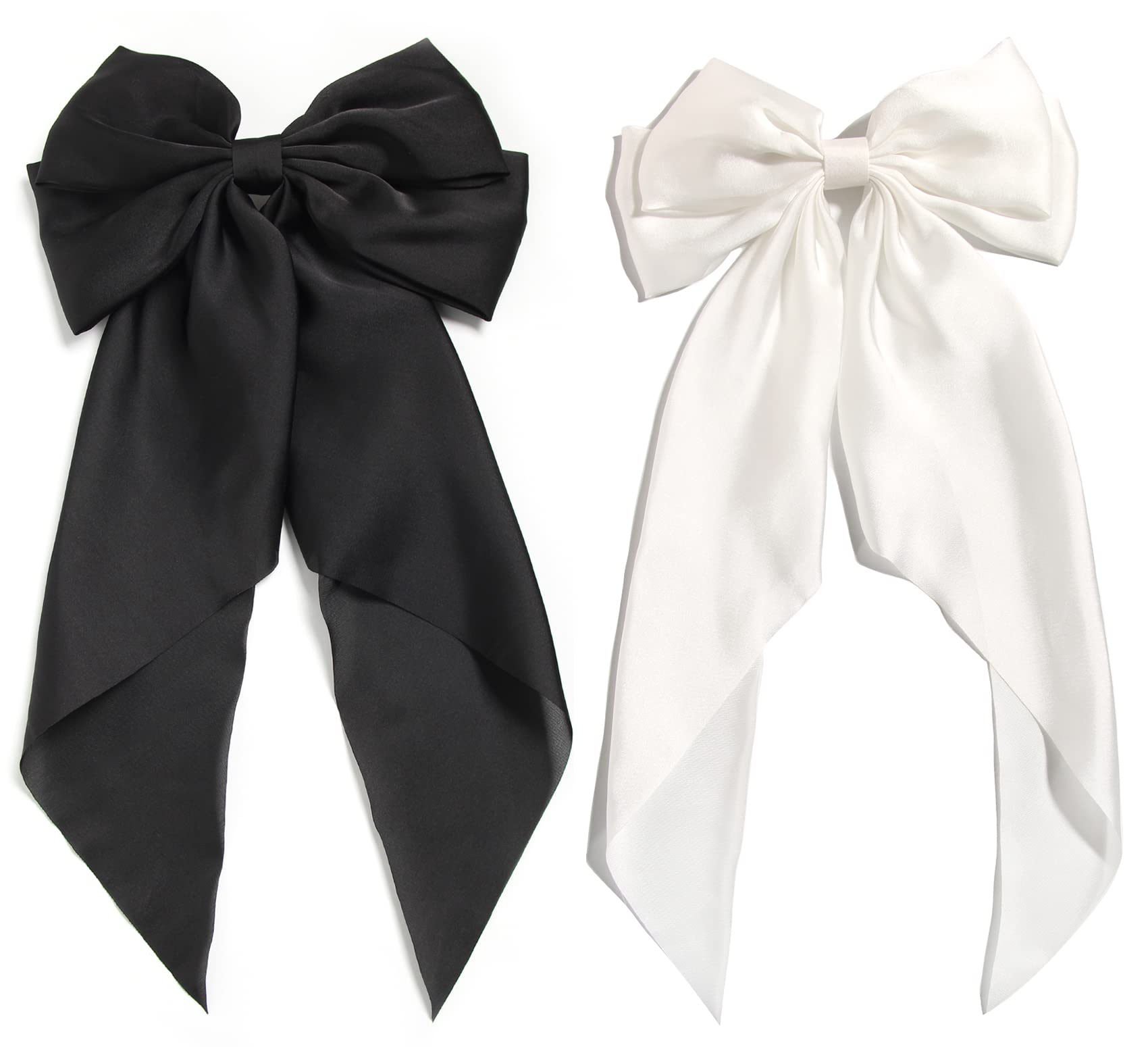 Jumbo Bow Clip with Tails (Black)  Ribbon hairstyle, Black hair bows, Bow  hairstyle