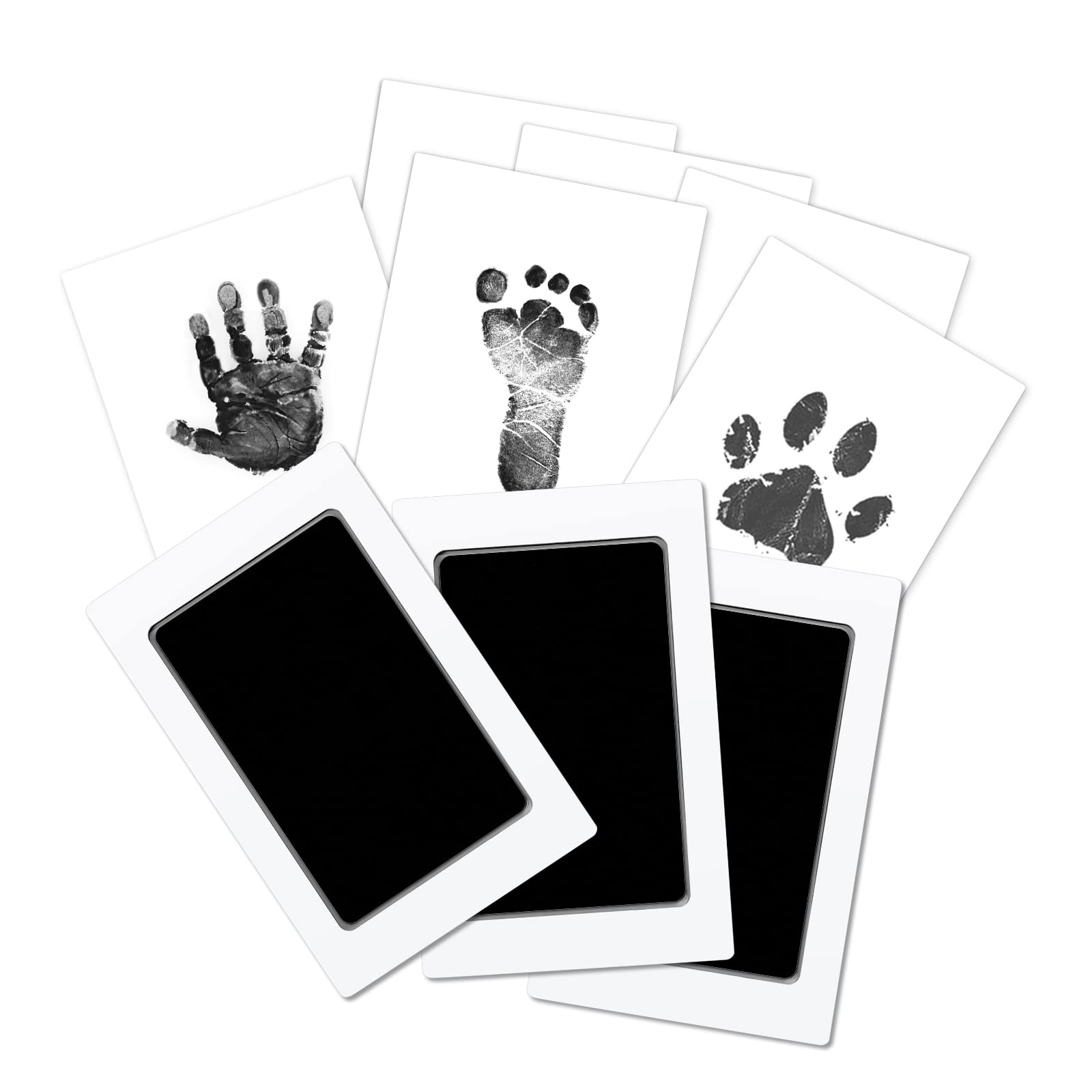  Xingwenice Clean Touch Ink Pad Baby Handprint Footprint Kit -  Inkless Infant Hand and Foot Stamp - Pet Paw Print Kit, Safe for Newborn -  Perfect Family Memory or Gift (