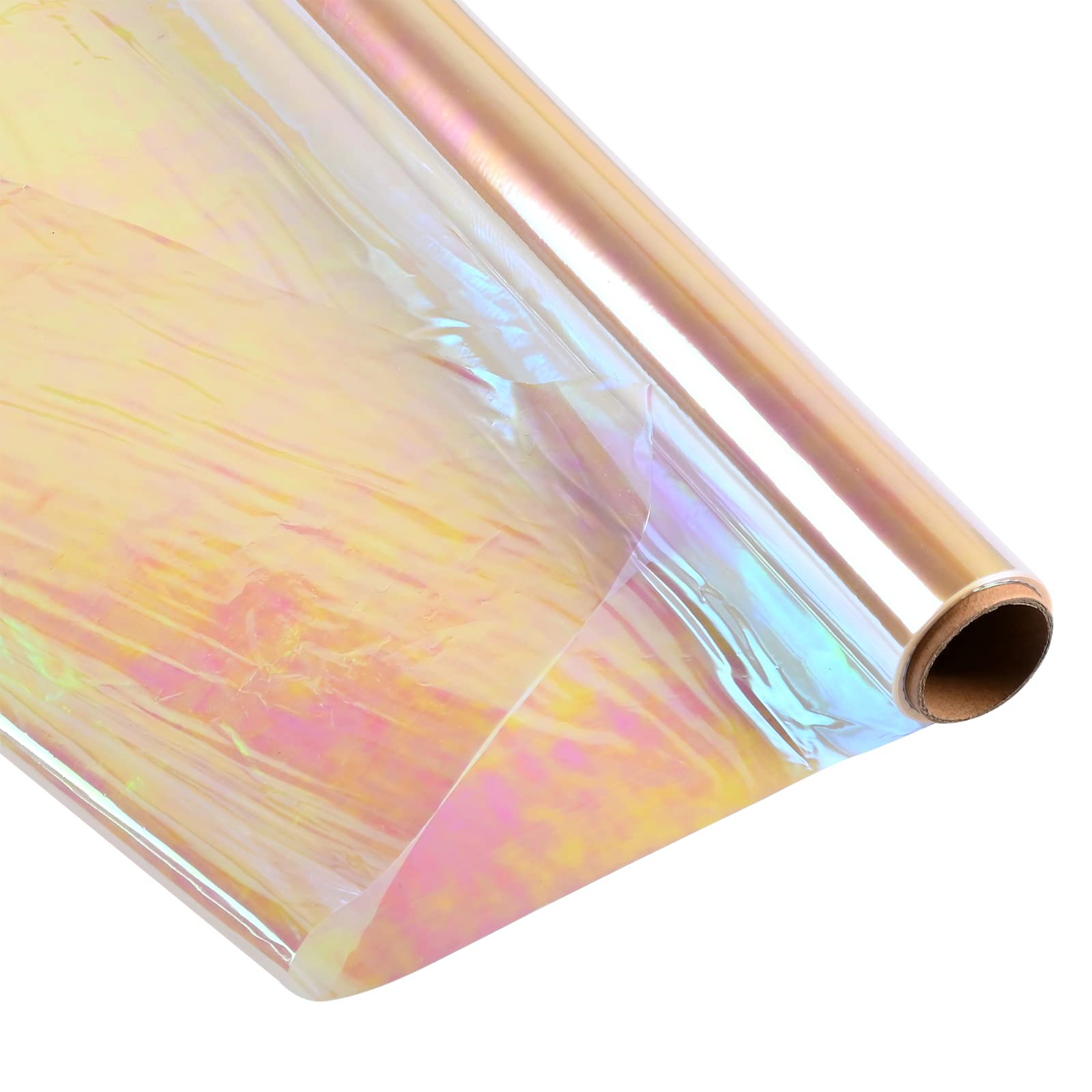 Giiffu Iridescent Film Cellophane Wrap Roll I 34 In Wide X 50 Ft Long I for  Gift Baskets Flower Wrapping Paper Holographic Cellophane Easter Wrap Roll  for Easter Gift Floral Bouquet Wrapping